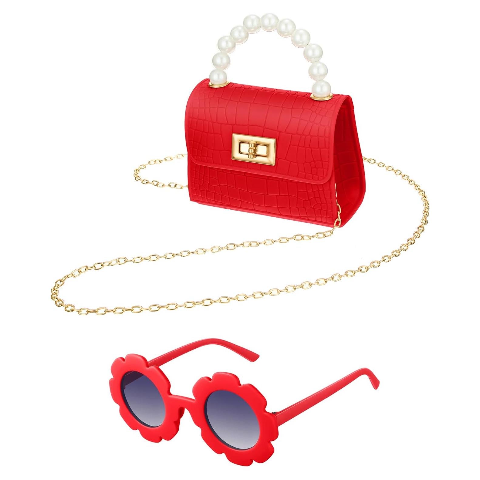 Cartera Cruzada para Niñas Cunno con Gafas de Sol - Rojo