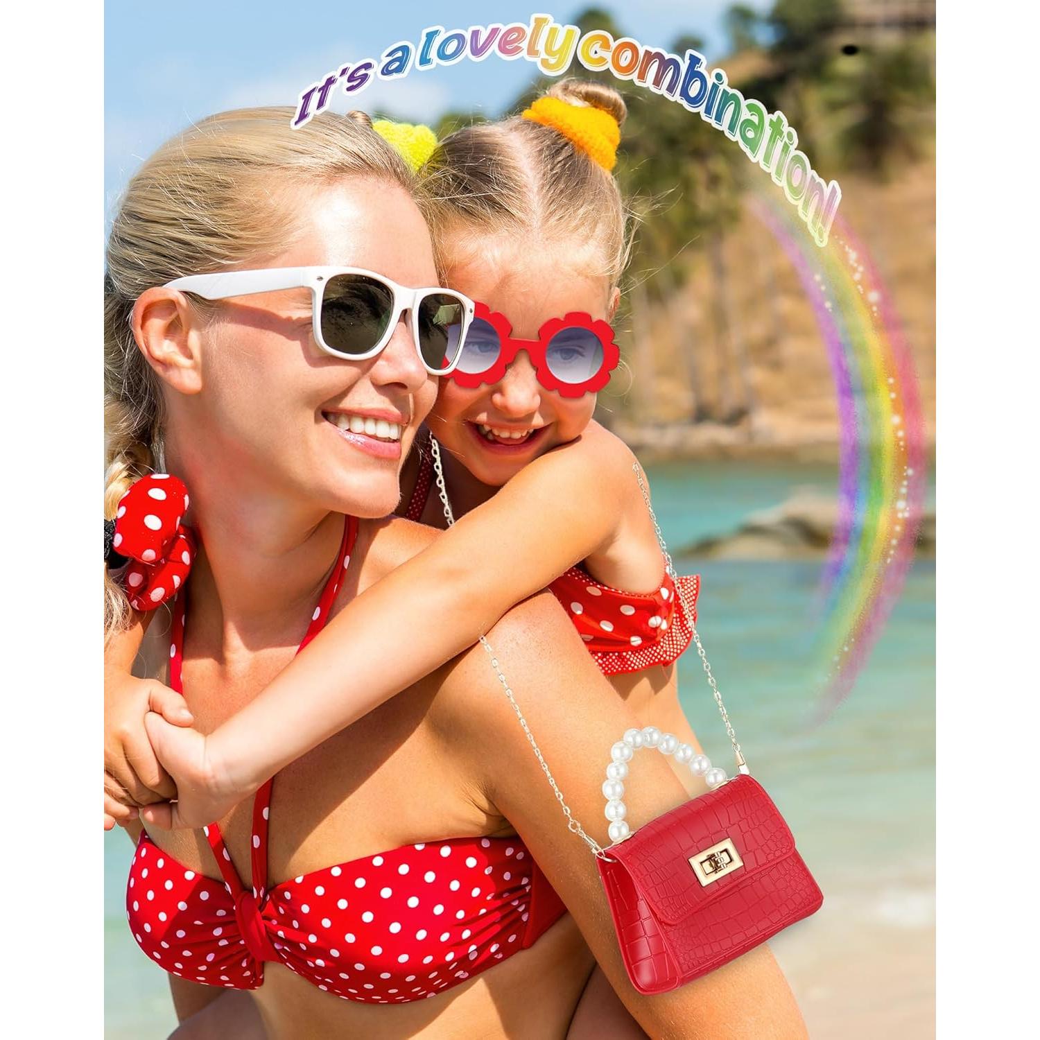 Cartera Cruzada para Niñas Cunno con Gafas de Sol - Rojo