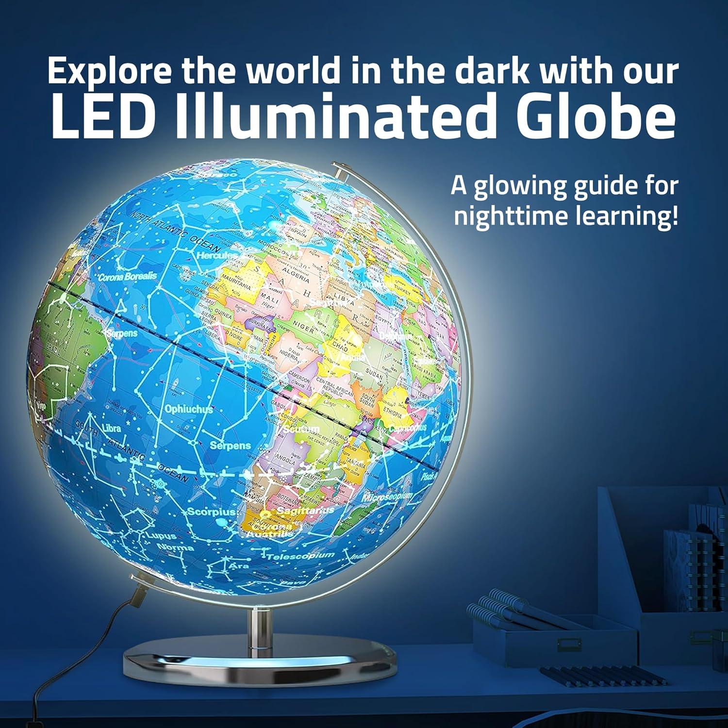 Globo Terráqueo Iluminado LED 24 cm Bikes on Hikes