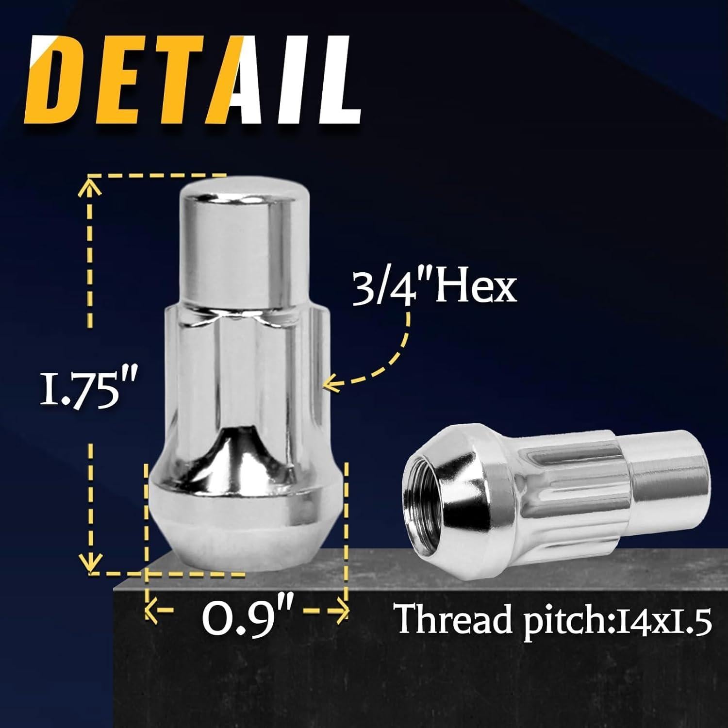 Juego de 4 Tuercas de Rueda de Bloqueo Mardarth 45mm Antirrobo
