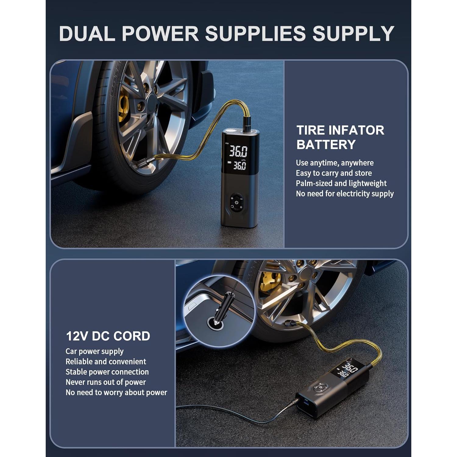 Compresor de Aire Portátil CKWUE C7 180 PSI Inalámbrico