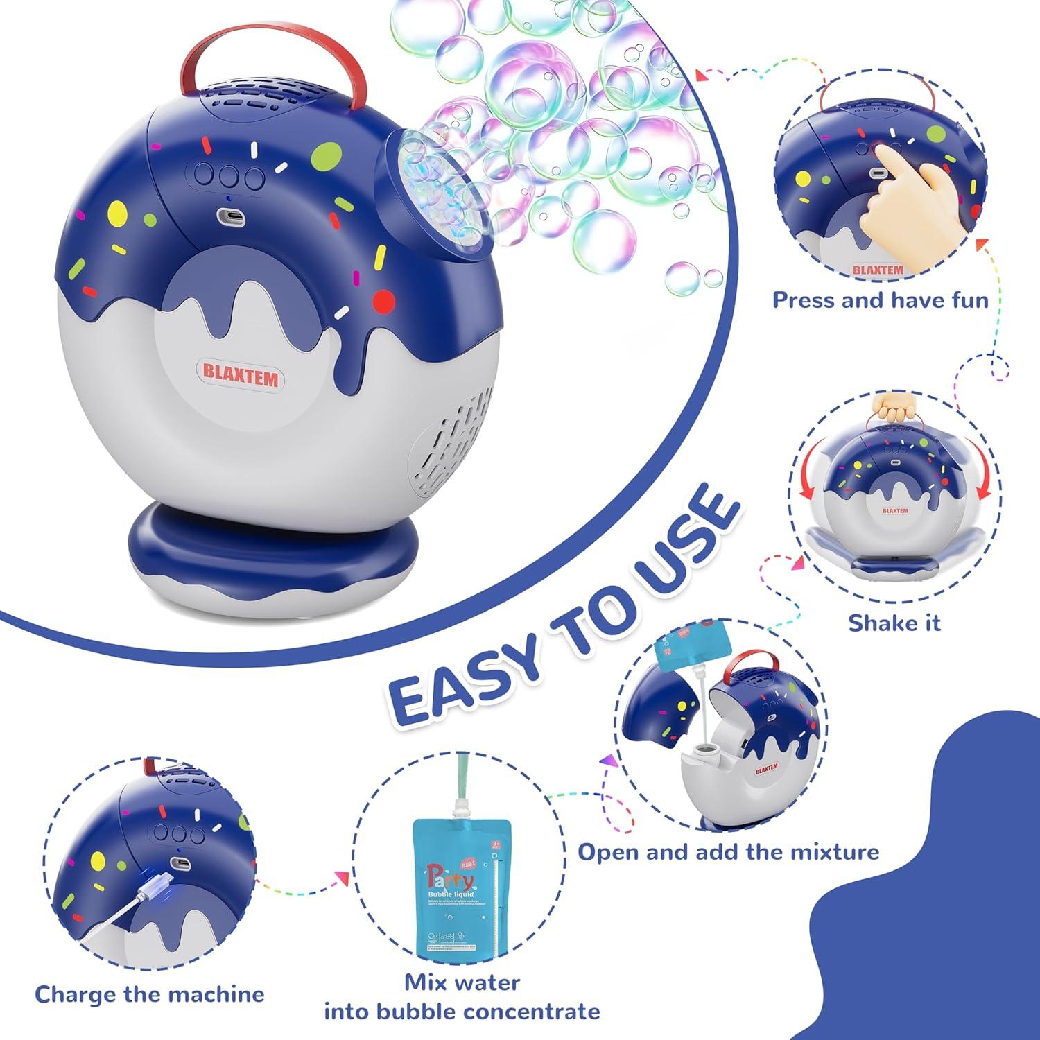 Máquina de Burbujas Recargable BLAXTEM Azul Profundo 500ml