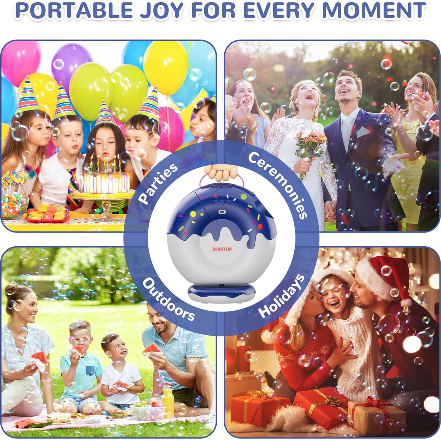 Máquina de Burbujas Recargable BLAXTEM Azul Profundo 500ml