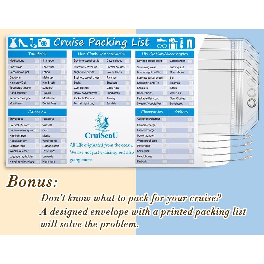 Soportes de Etiquetas de Equipaje CruiSeaU 4 Piezas para Cruceros