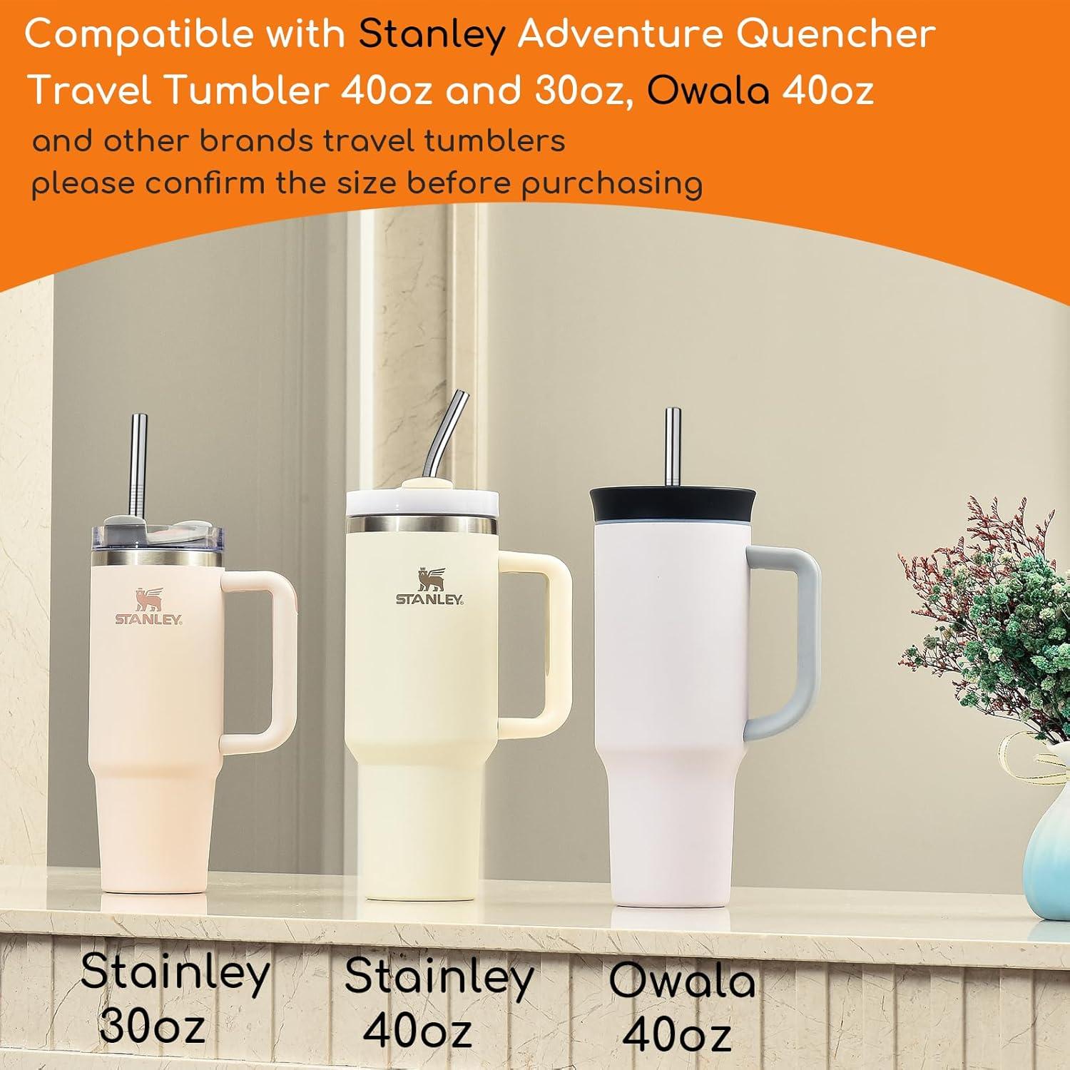 Popotes de Acero Inoxidable ALINK 30 cm Reutilizables para Taza Stanley