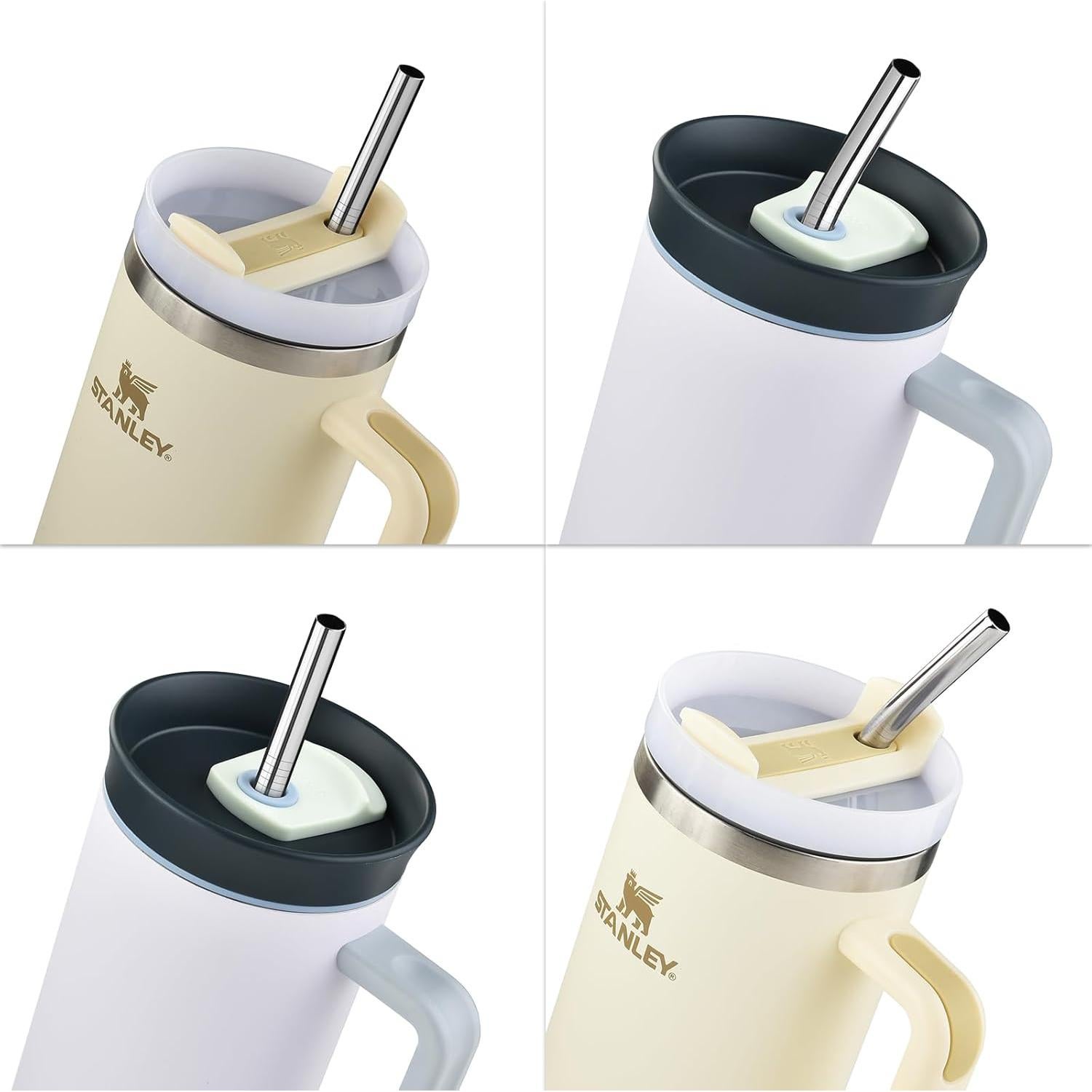 Popotes de Acero Inoxidable ALINK 30 cm Reutilizables para Taza Stanley