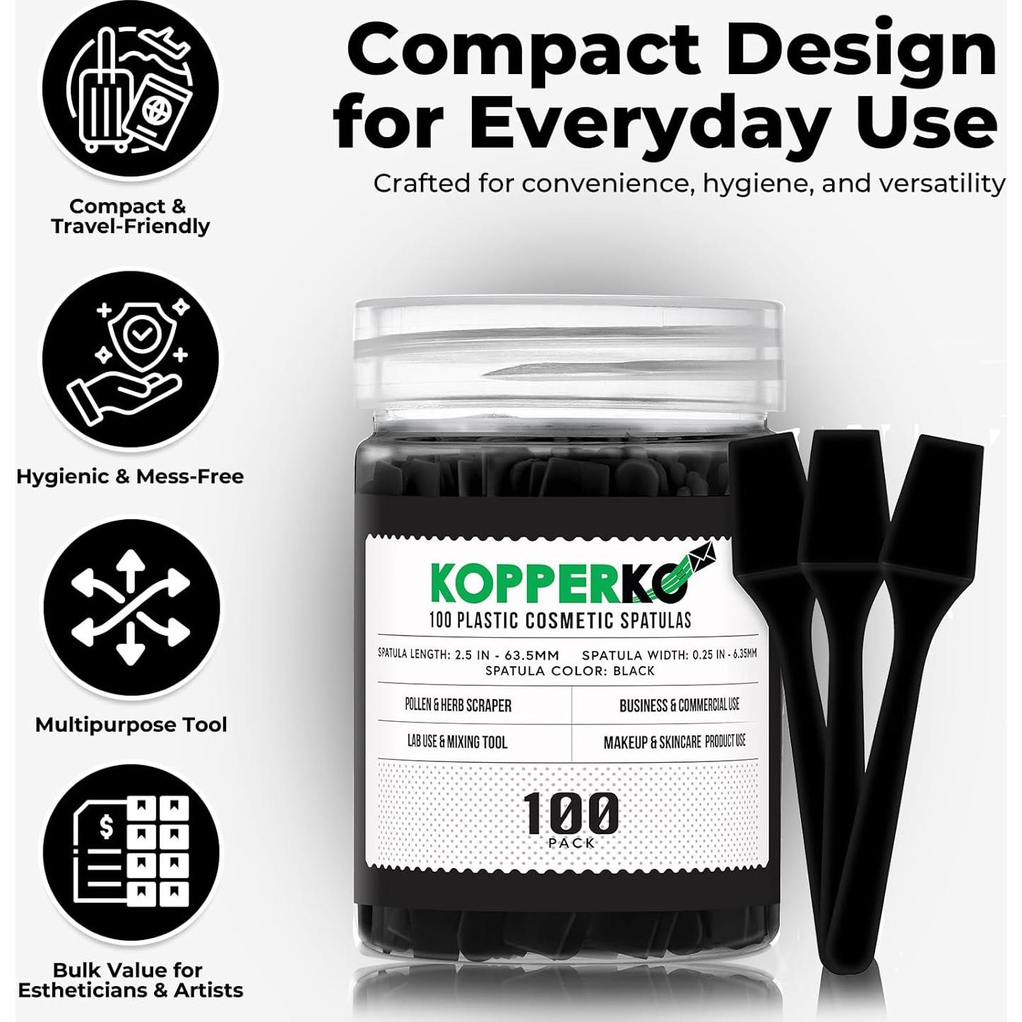 Mini Espátula Cosmética Desechable BIKO - 100 Unidades 6.35cm