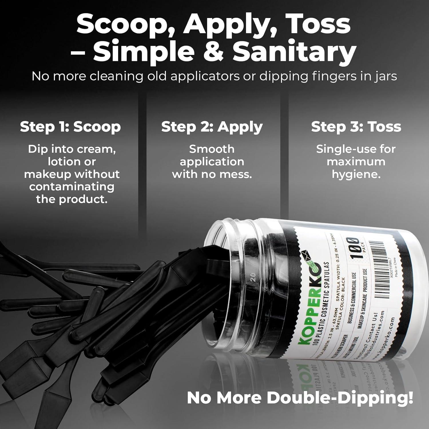 Mini Espátula Cosmética Desechable BIKO - 100 Unidades 6.35cm