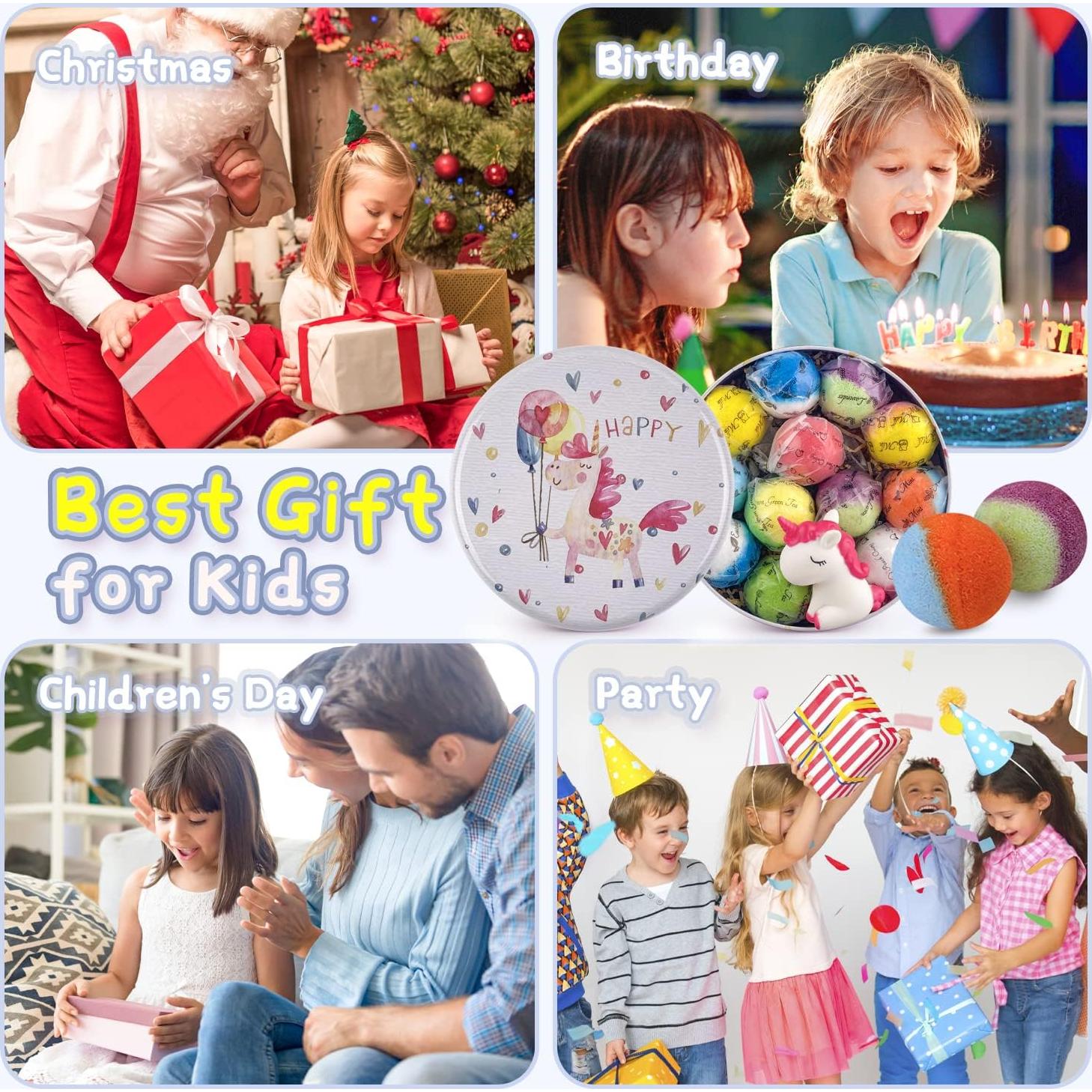 Bombas de Baño para Niños DOVIPE - 12 Piezas con Juguetes Sorpresa