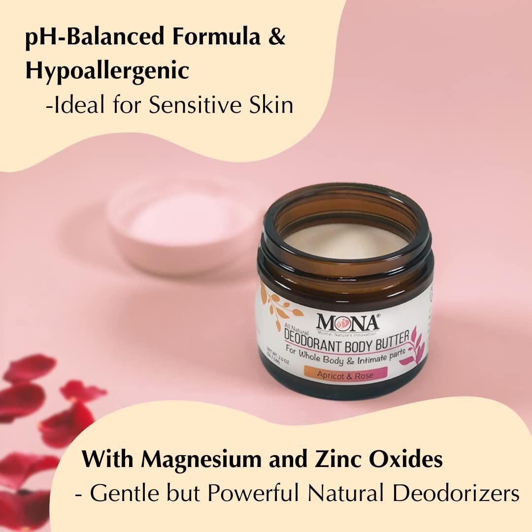 Desodorante Natural MONA 56.7 g Albaricoque y Rosa Sin Aluminio