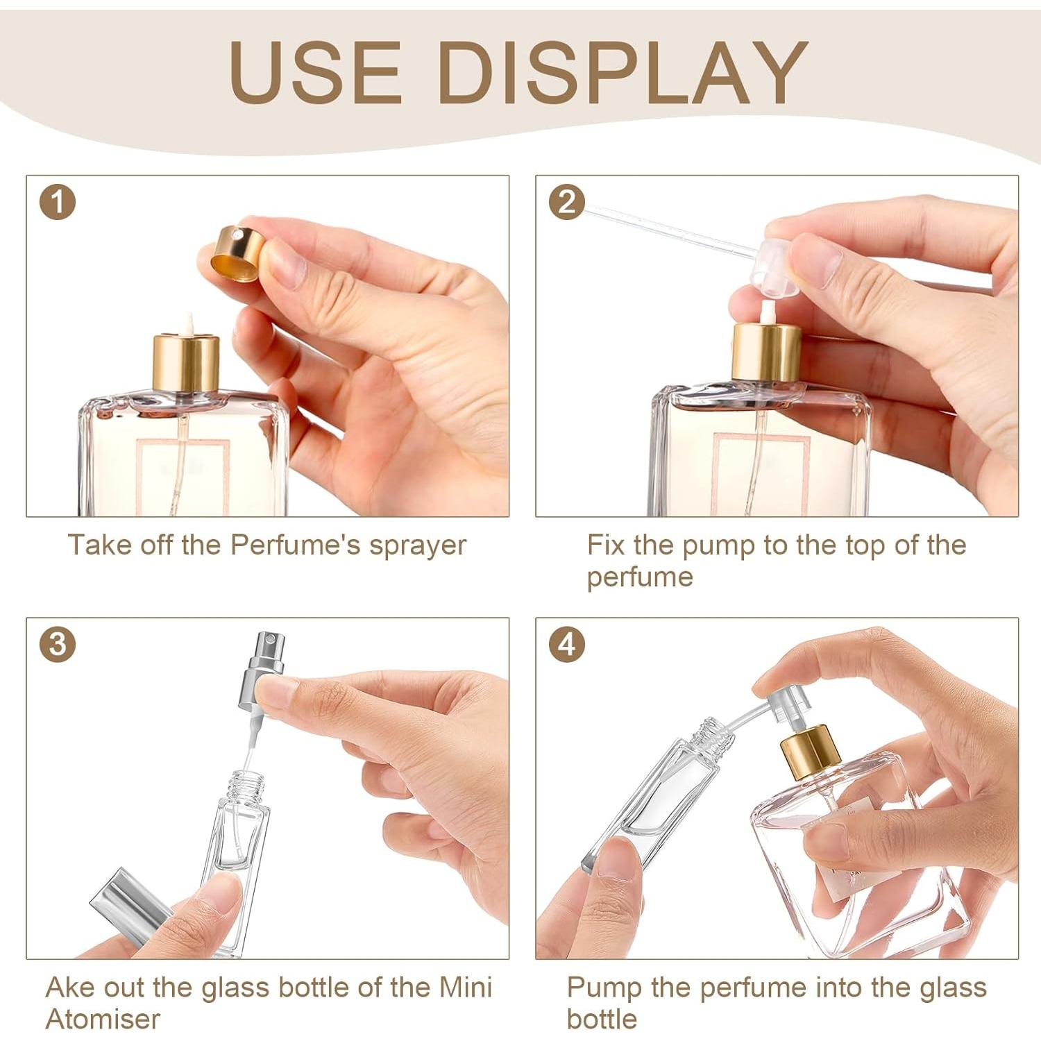 30 Botellas de Perfume de Vidrio Reutilizables 10 ml Domensi