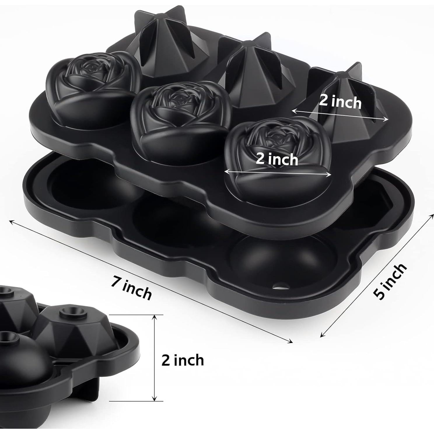 Bandeja de Hielo Mikiwon Rosa y Diamante - 6 Cavidades Silicona