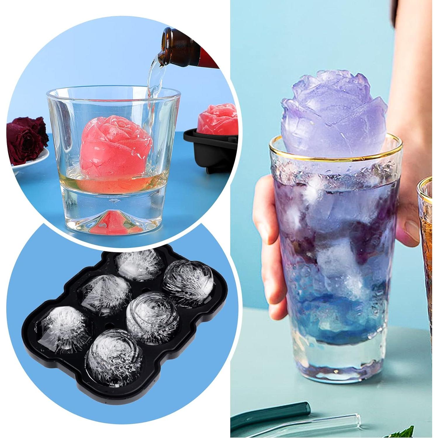 Bandeja de Hielo Mikiwon Rosa y Diamante - 6 Cavidades Silicona