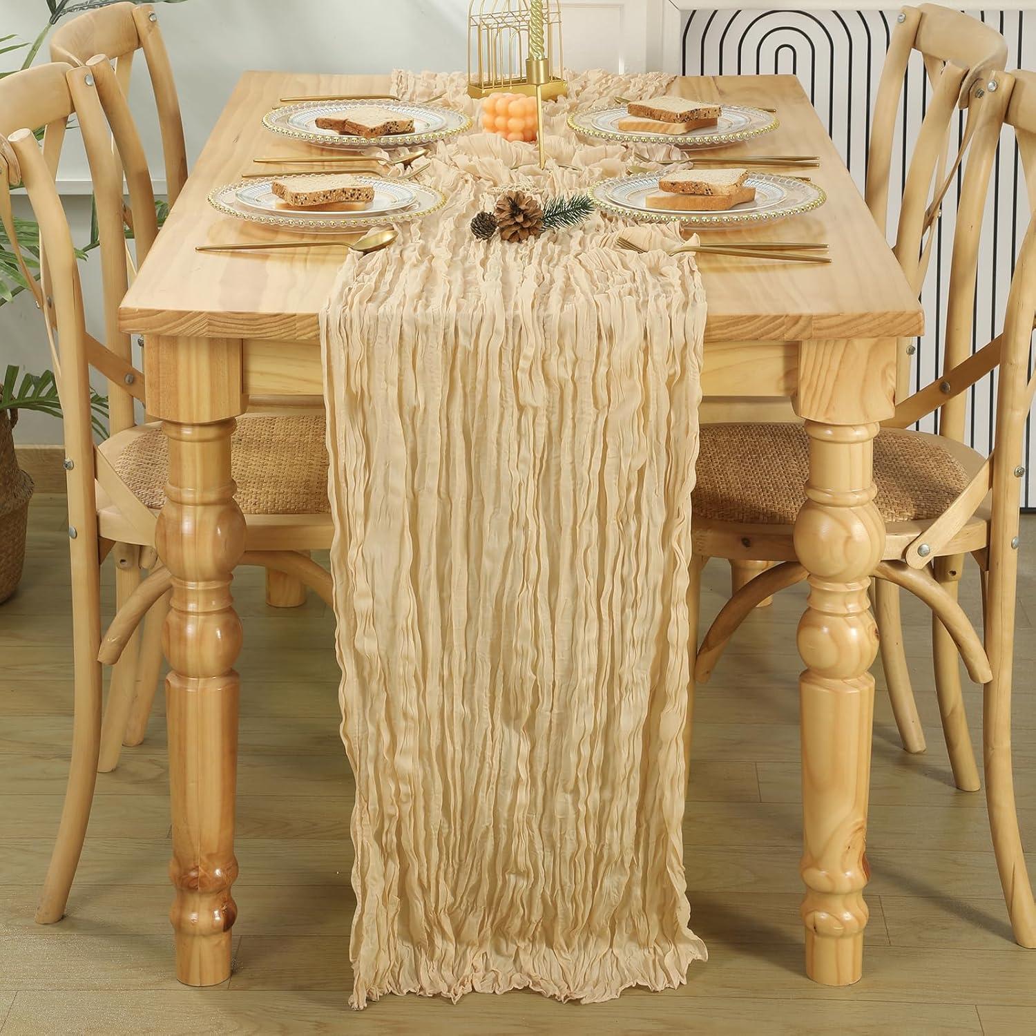 Cubre Mesa de Gasa Champagne GARENY 6 Pcs 89x305 cm