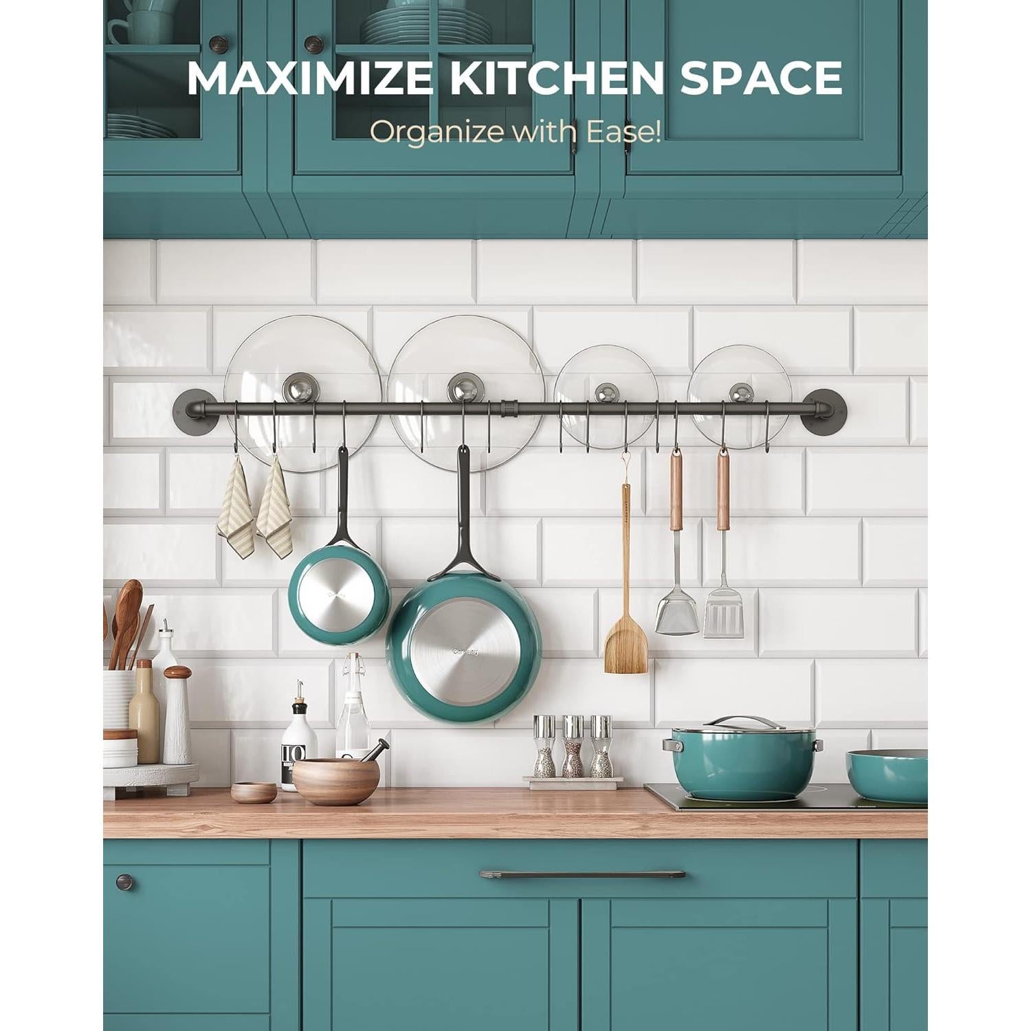 Soporte de Pared OROPY para Ollas 96.52 cm Negro Industrial