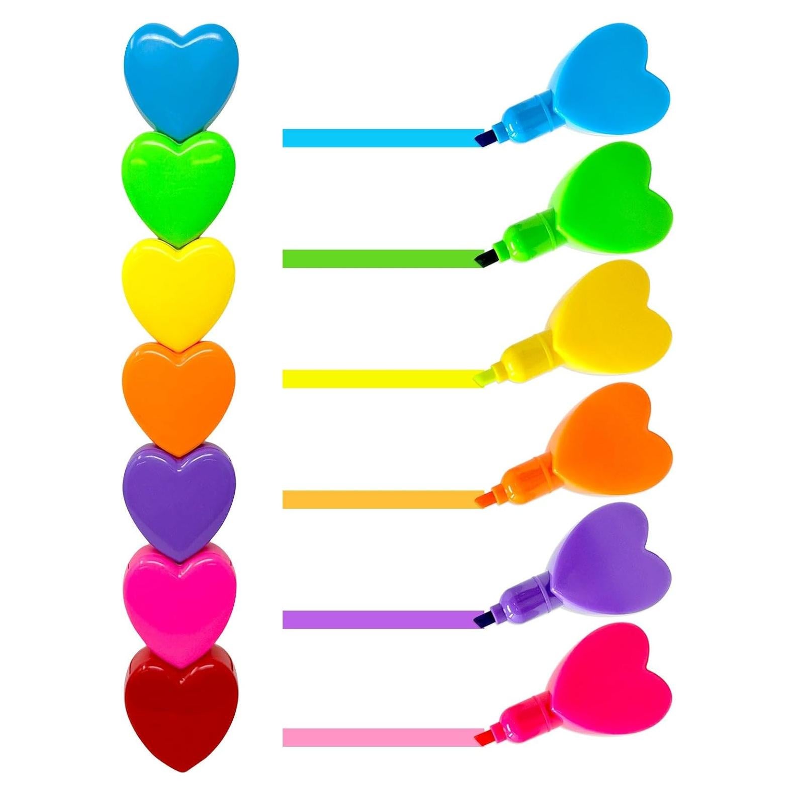 Mini resaltadores apilables Allydrew multicolores corazones