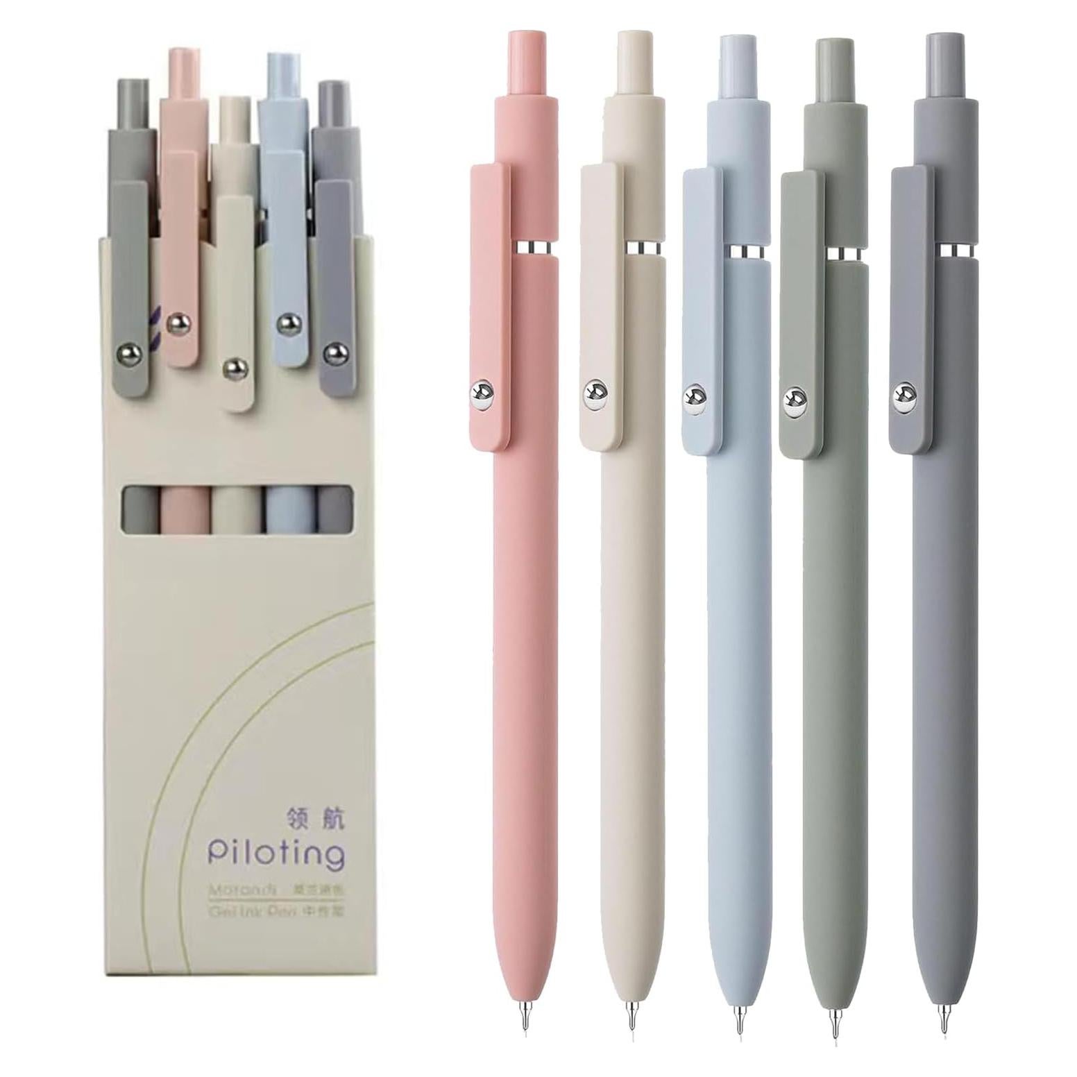 5 Bolígrafos de Gel Retráctiles Gexinsely 0.5mm Tinta Negra