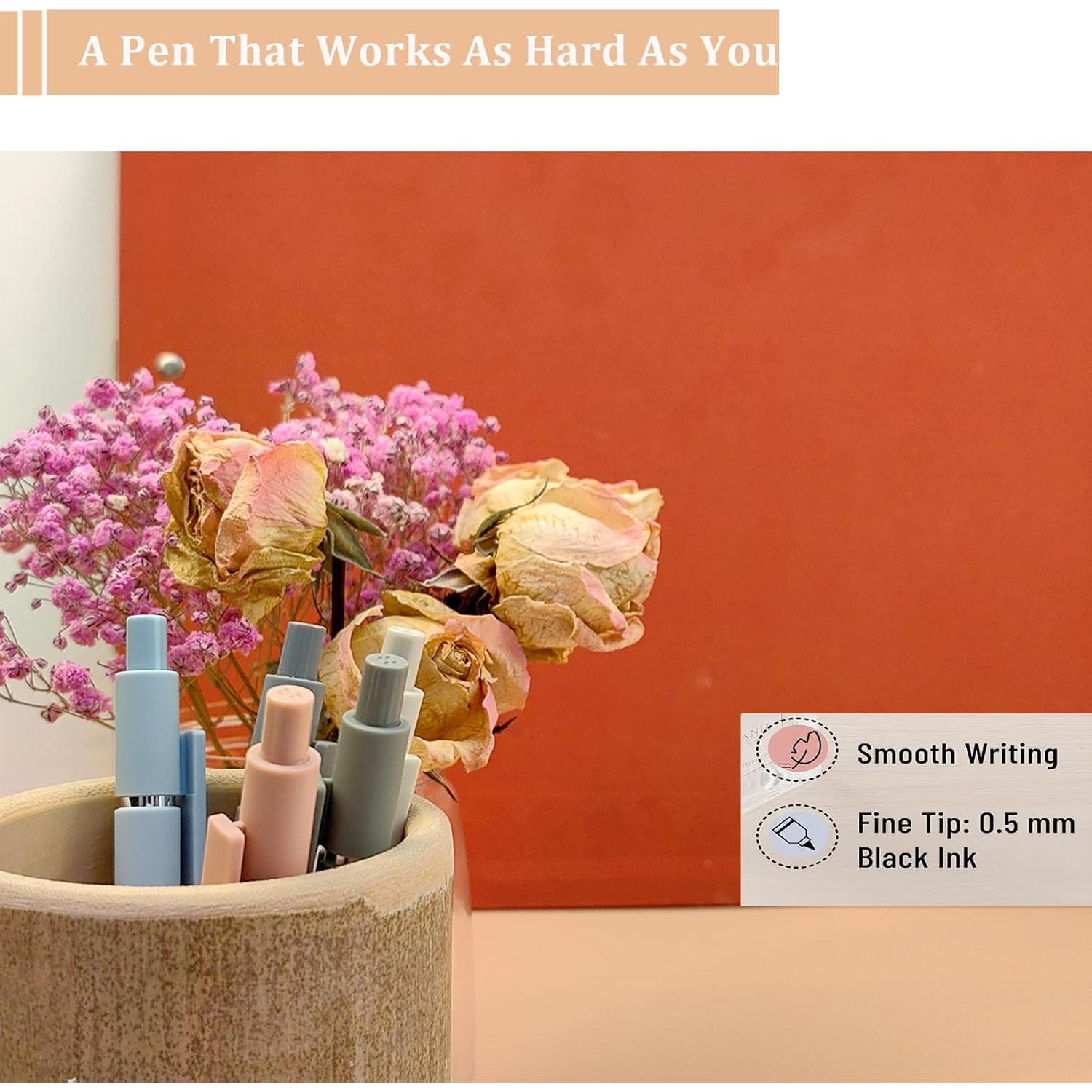 5 Bolígrafos de Gel Retráctiles Gexinsely 0.5mm Tinta Negra