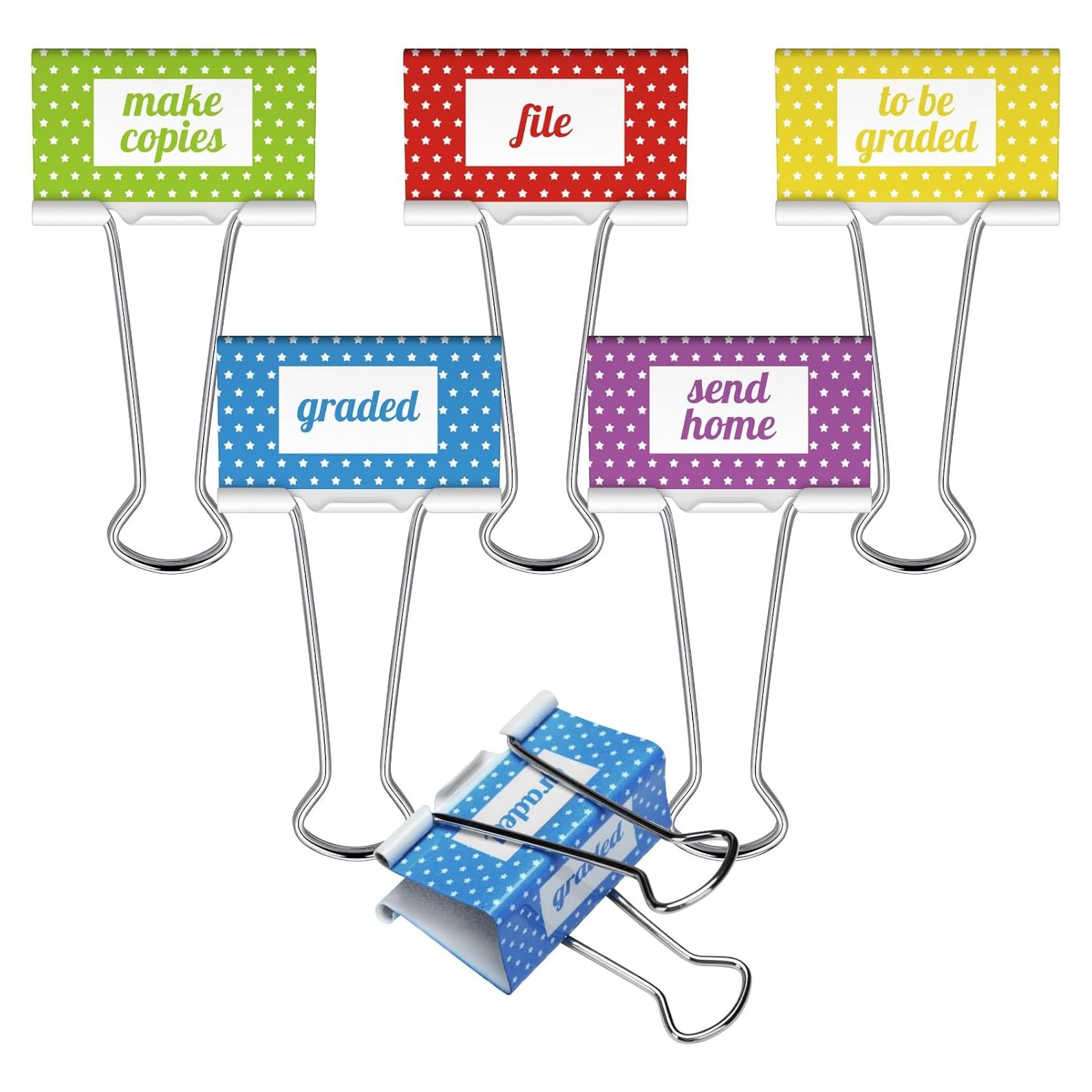 Juego de 5 Clips de Carpeta Grandes Feifeiya 5.08 cm Metálicos