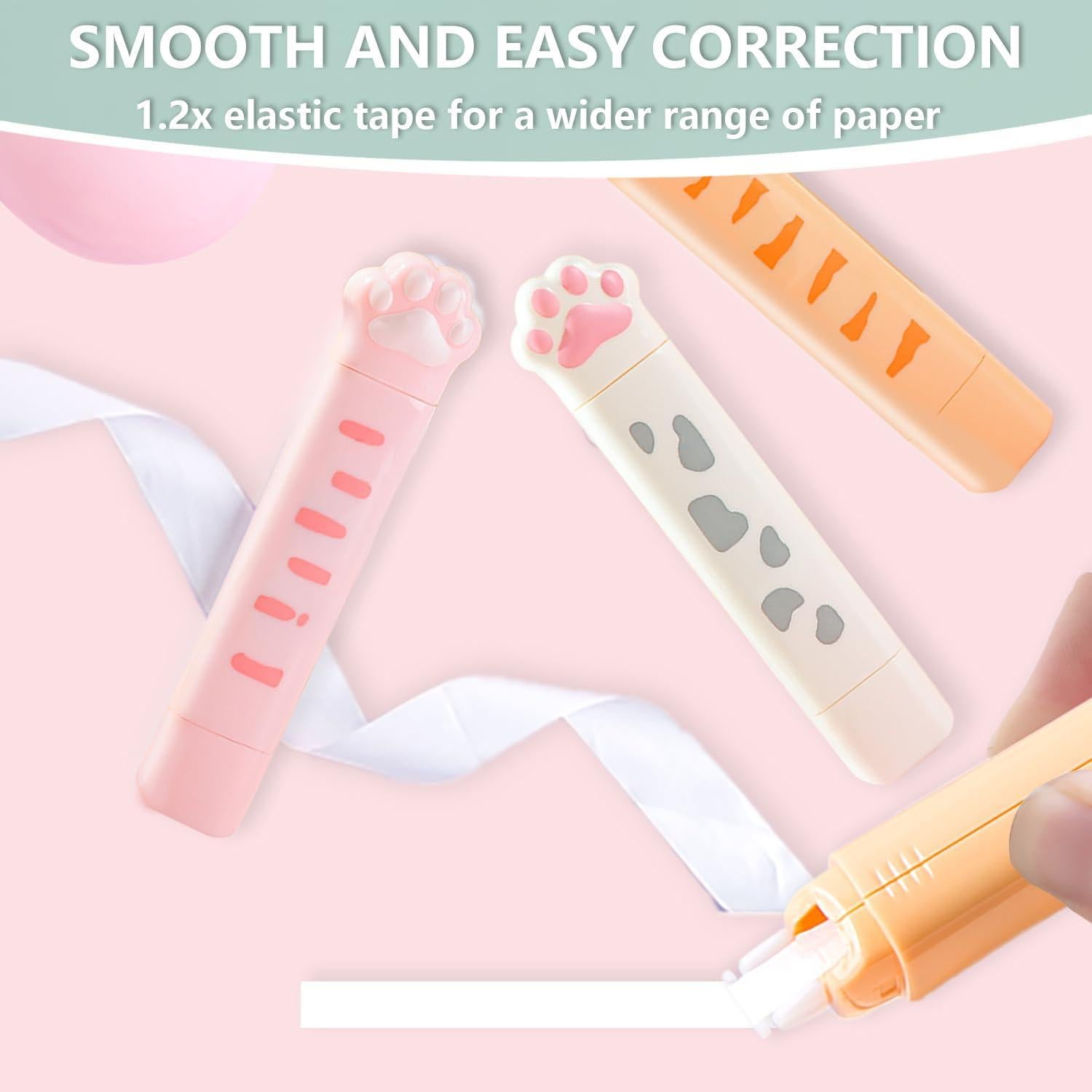 Cinta Correctora 2 en 1 PANDENNER, Doble Cara, 4 Paquetes