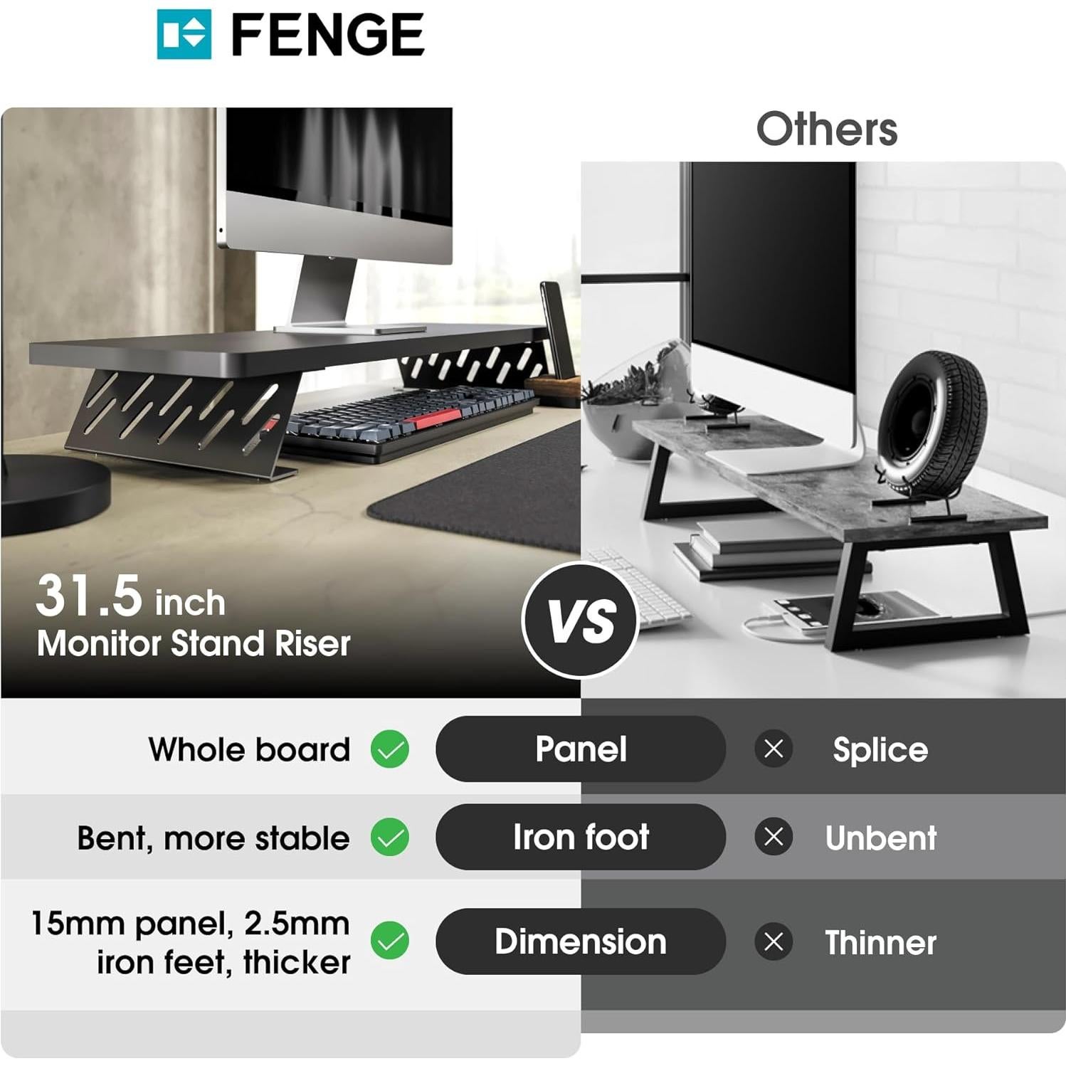 Soporte para Monitor Fenge, Elevador de Escritorio 80 cm, Carga 24.95 kg