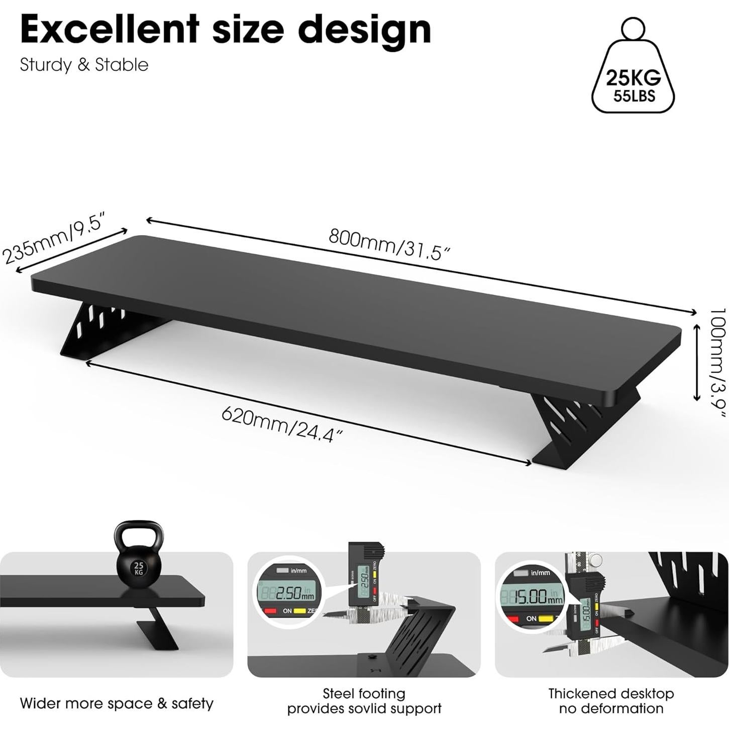 Soporte para Monitor Fenge, Elevador de Escritorio 80 cm, Carga 24.95 kg