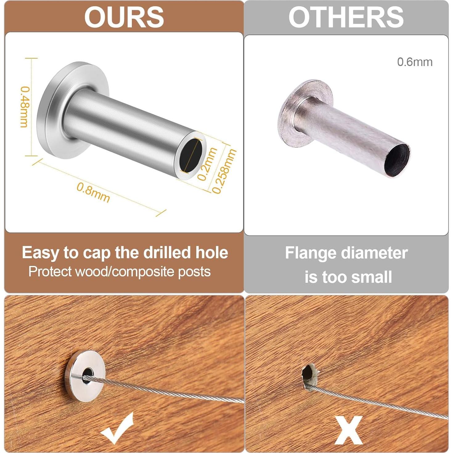 Mangas Protectores de Acero Inoxidable Therwen 200 Pcs 2 cm