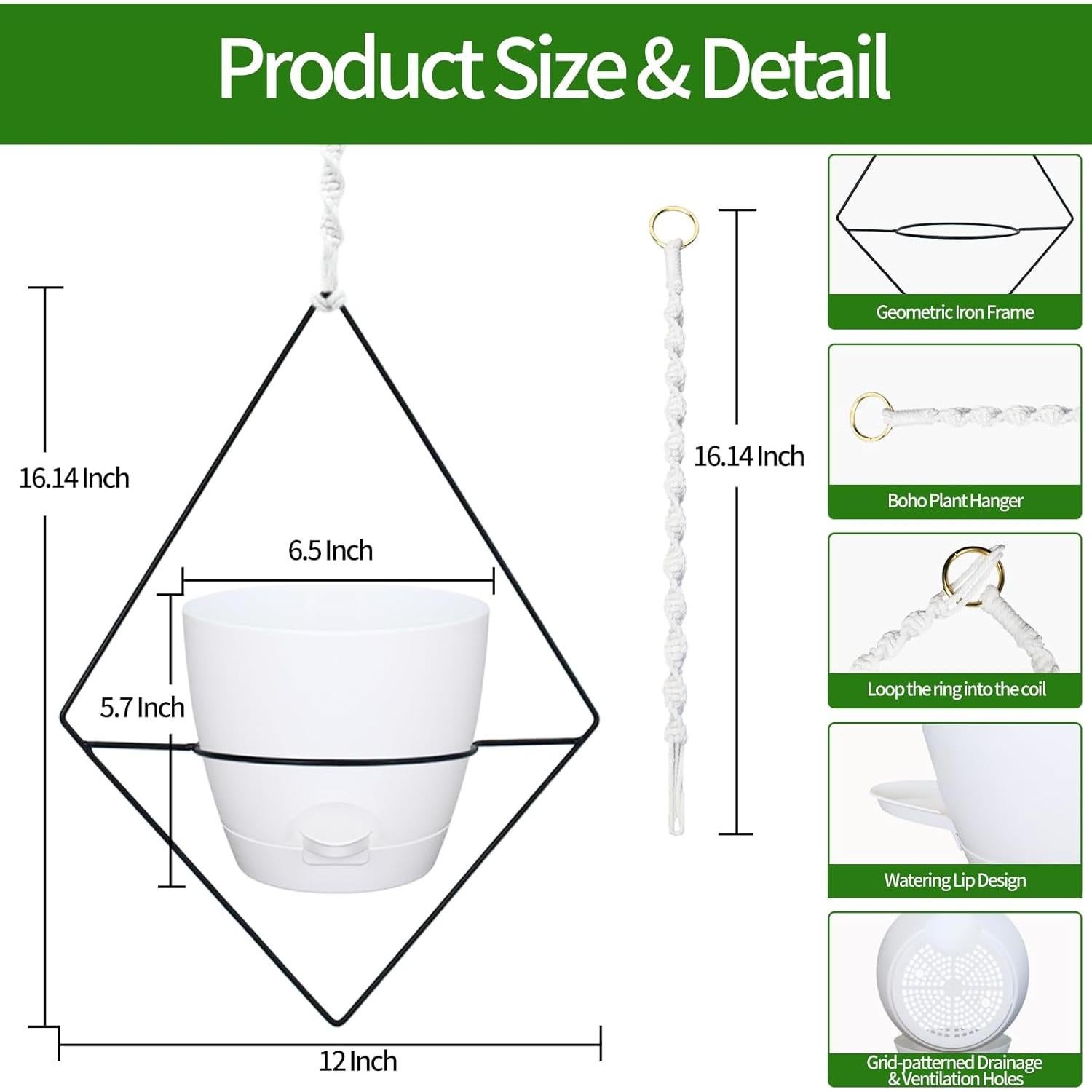 Macetas Colgantes Autorriego Koalaime 15.24 cm - 2 Piezas