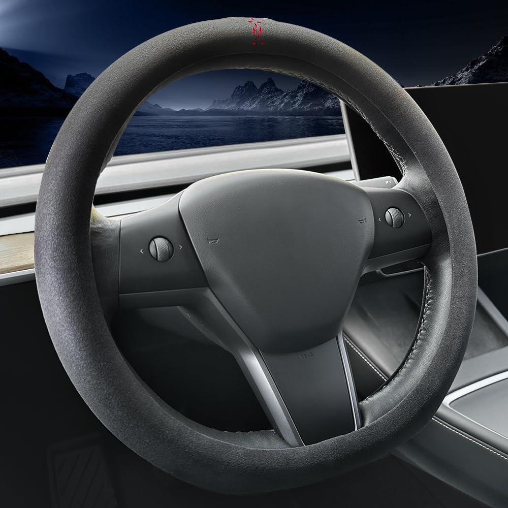 Cubierta de volante de cuero Carodi T-201 para Tesla Model 3/Y