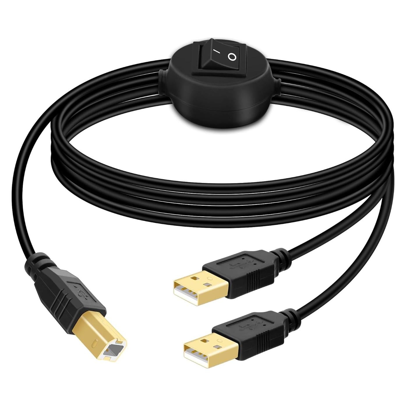 Divisor de Cable de Impresora USB B a 2 USB A GELRHONR 2.5M