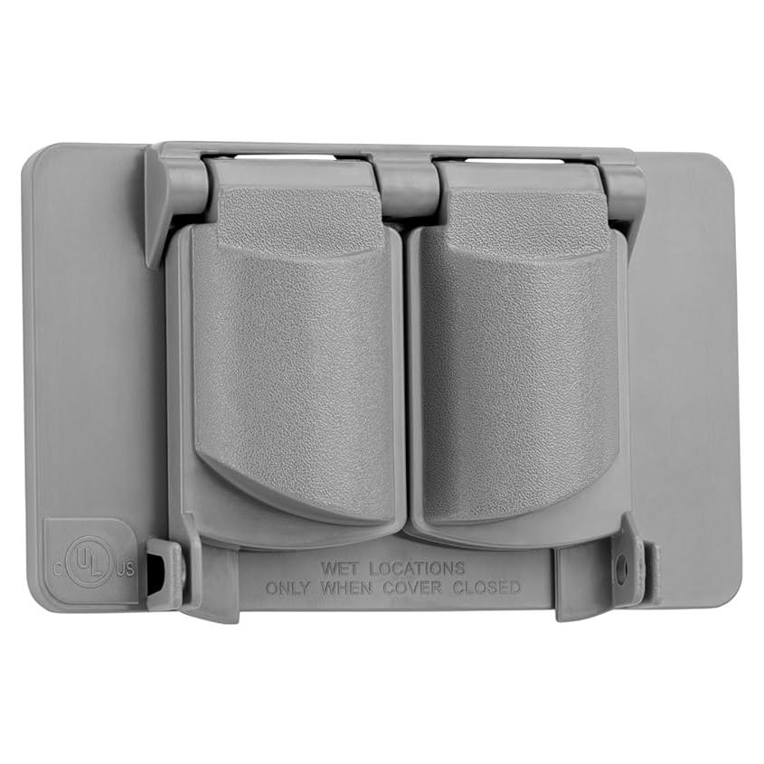 Cubierta de Salida Dúplex Horizontal Sealproof 1-Gang Gris