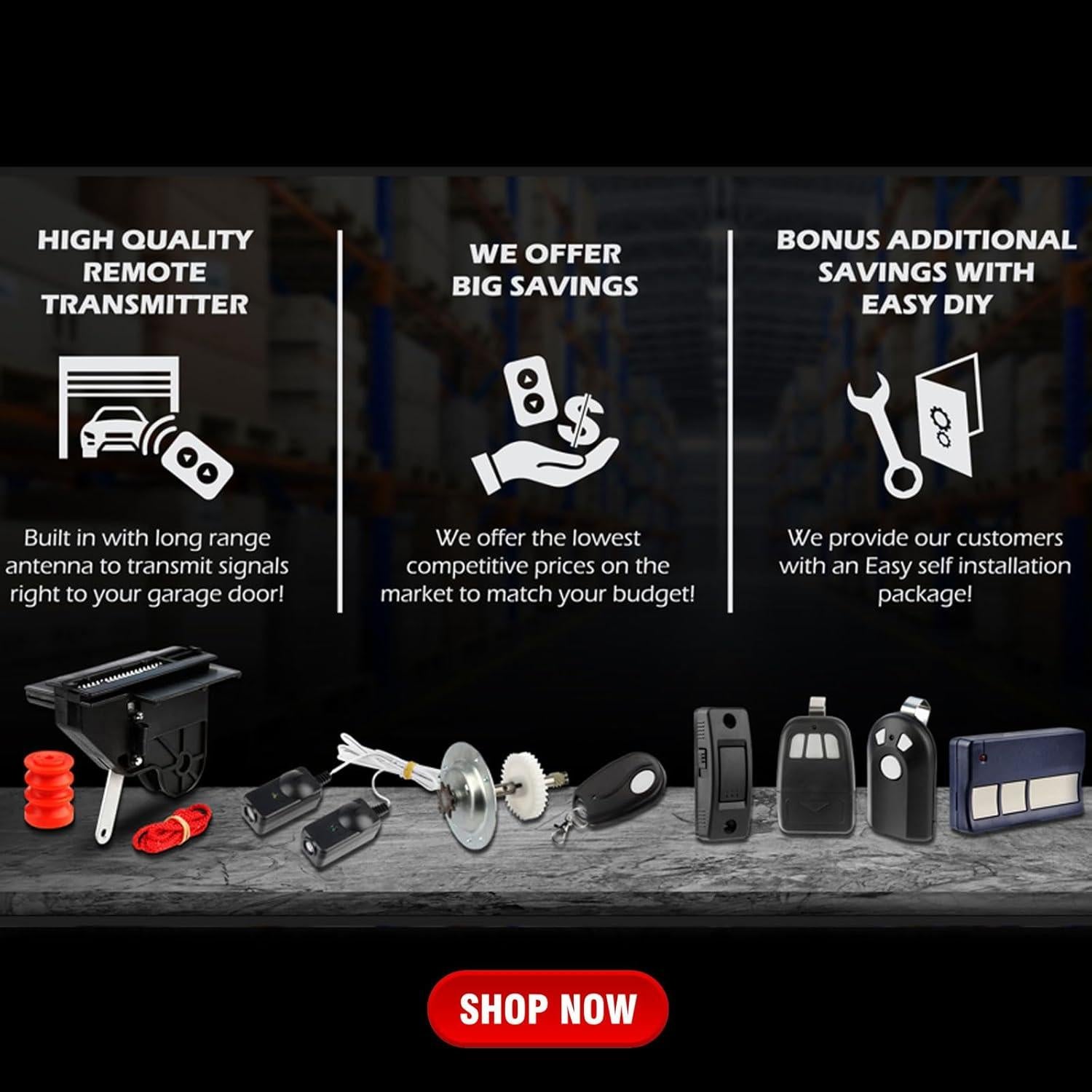 Receptor de Visera Garage Outlet para Abridor de Puerta Wayne Dalton 3 Botones