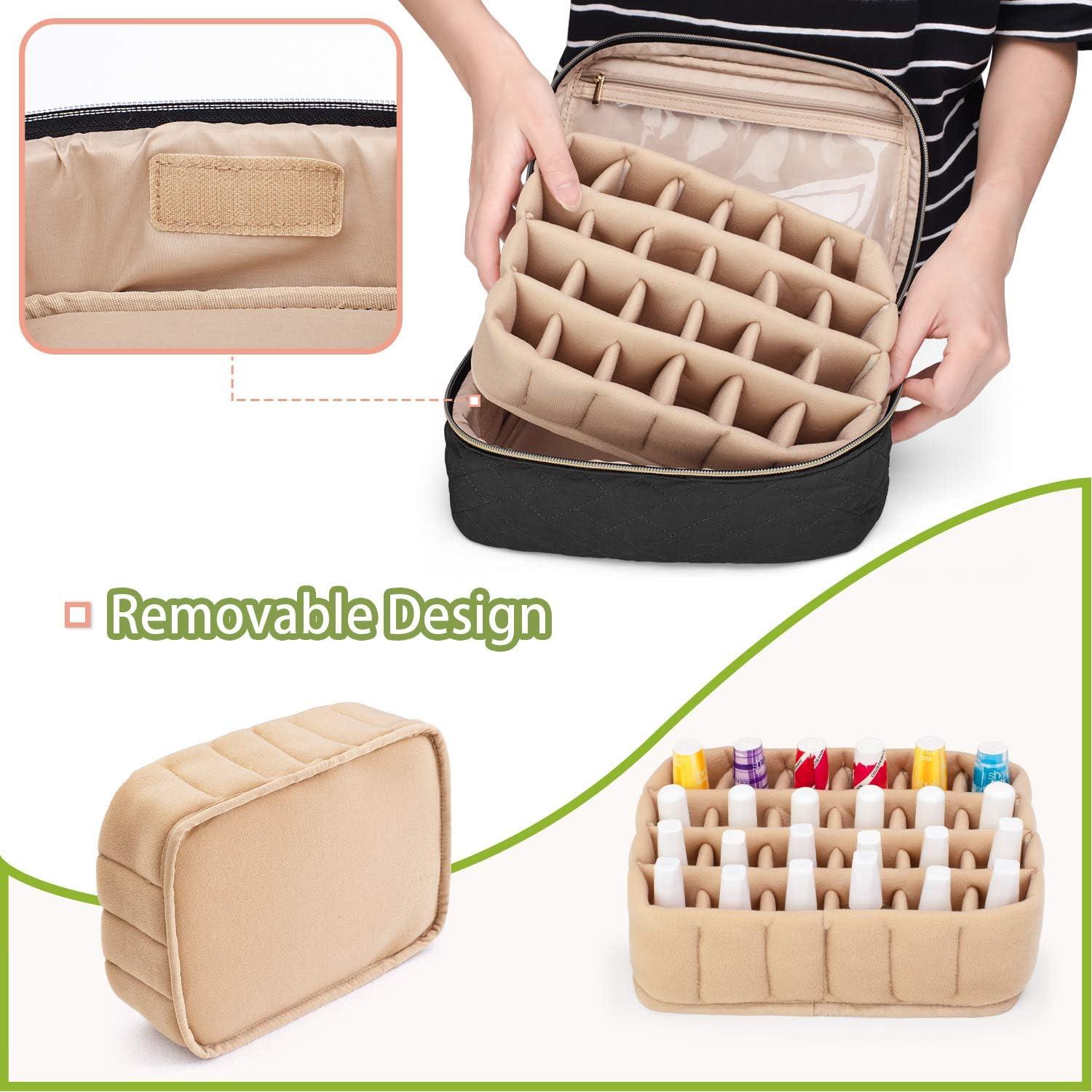 Bolsa de Transporte para Esmalte de Uñas Yarwo 24 Botellas Negro