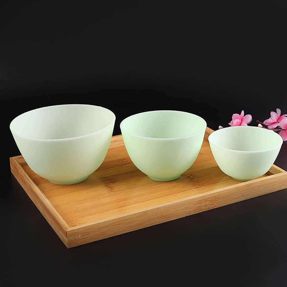 Set de 3 Tazones de Silicona Healifty para Mezcla Facial Verde
