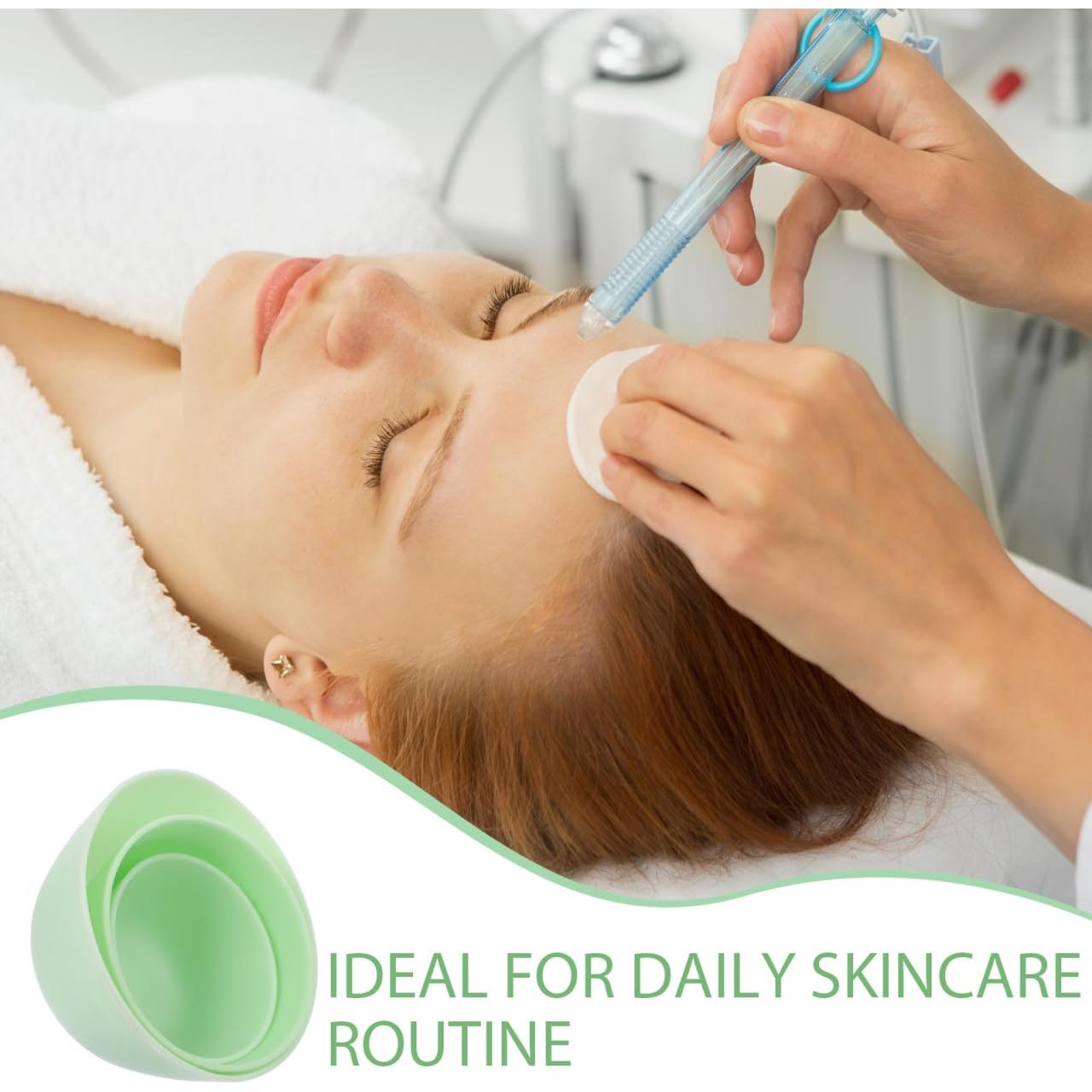 Set de 3 Tazones de Silicona Healifty para Mezcla Facial Verde