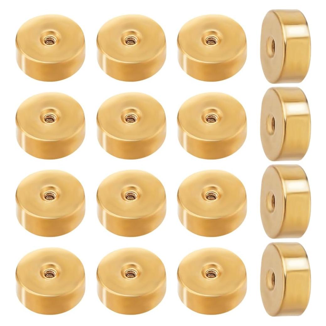 Beebeecraft 50Pcs Respaldos de Aretes Tornillo Oro 18K 5mm