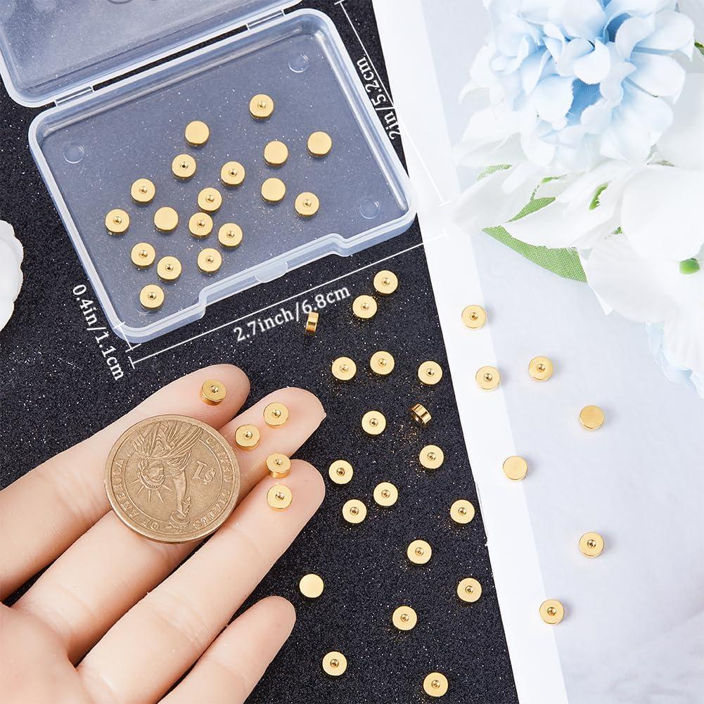 Beebeecraft 50Pcs Respaldos de Aretes Tornillo Oro 18K 5mm