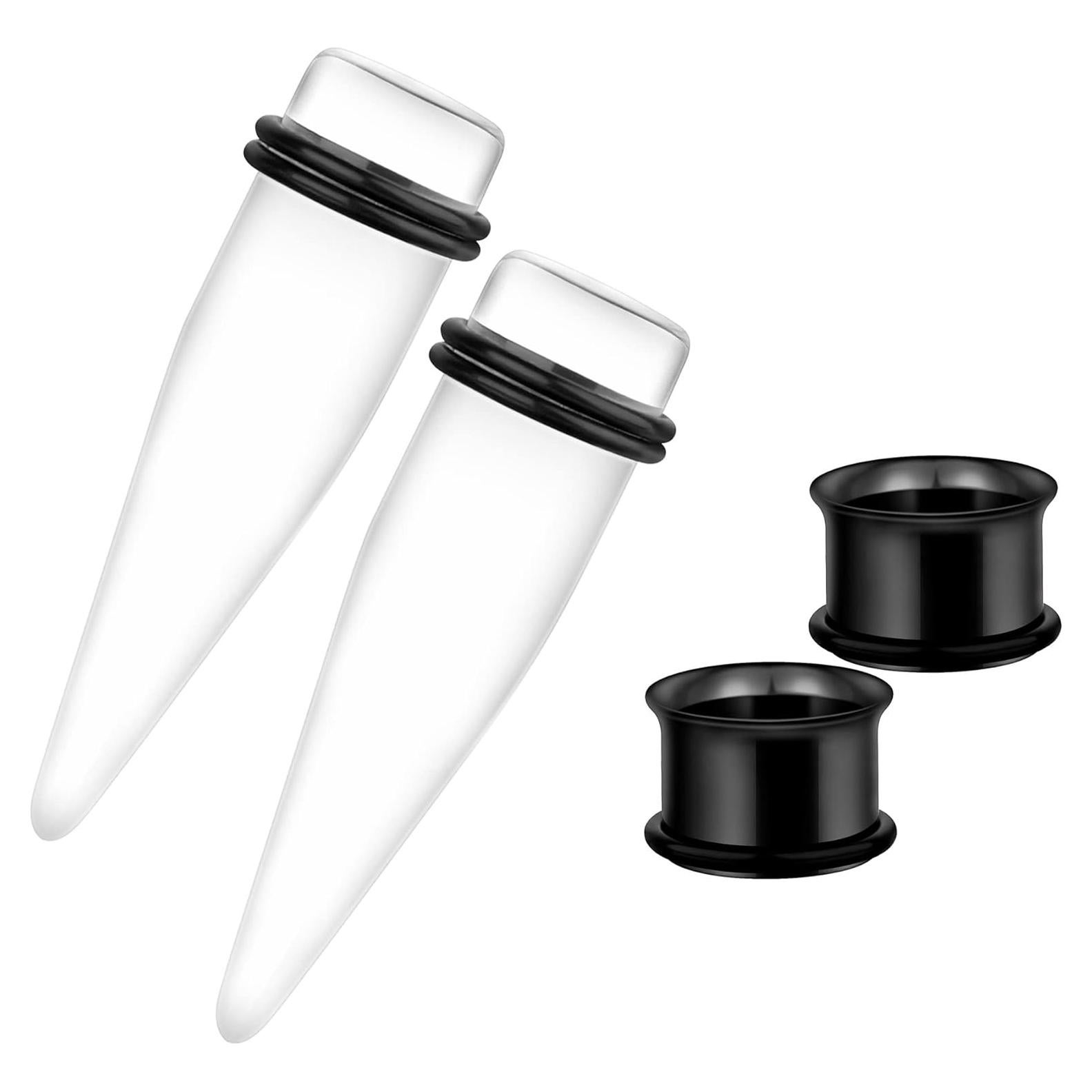 Kit de Estiramiento de Orejas Awinrel - 4 Piezas Acrílico y Acero 316L