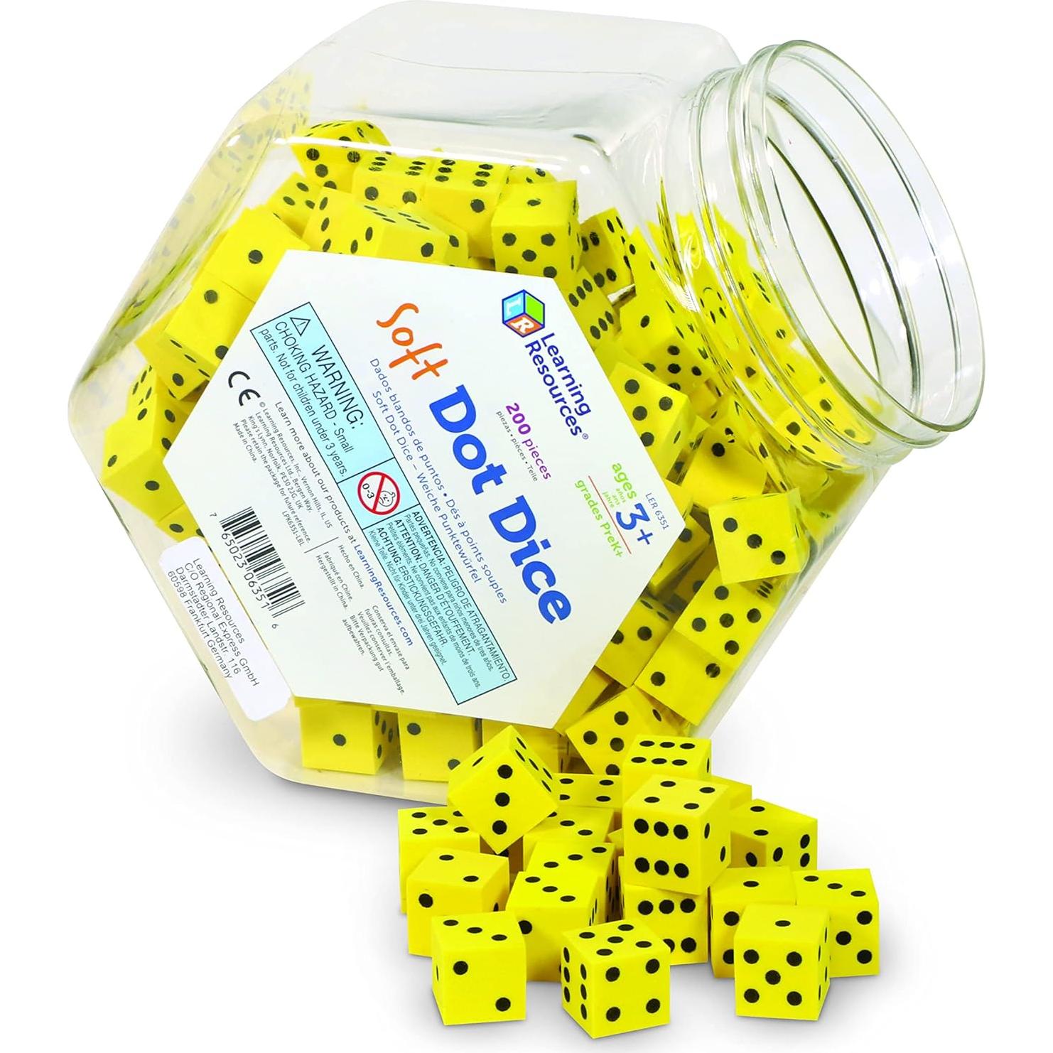 Cubeta de Dados de Puntos Suaves Learning Resources 200 Piezas