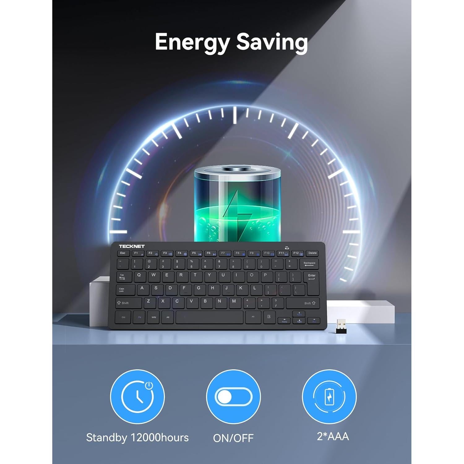 Teclado Inalámbrico TECKNET EKB005 Compacto Negro