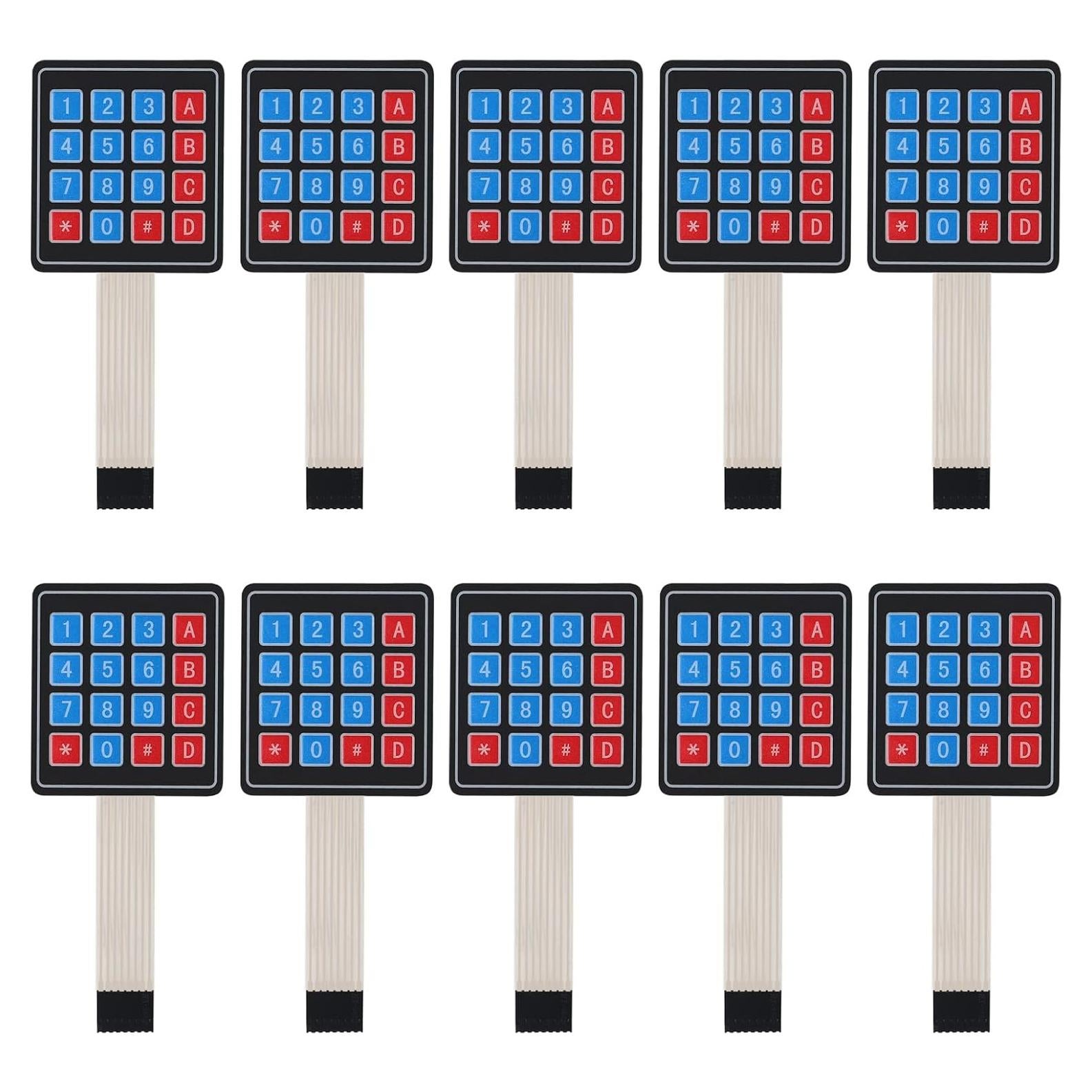 Teclado de Membrana Matriz 4x4 Coliao 10 Teclas Adhesivo