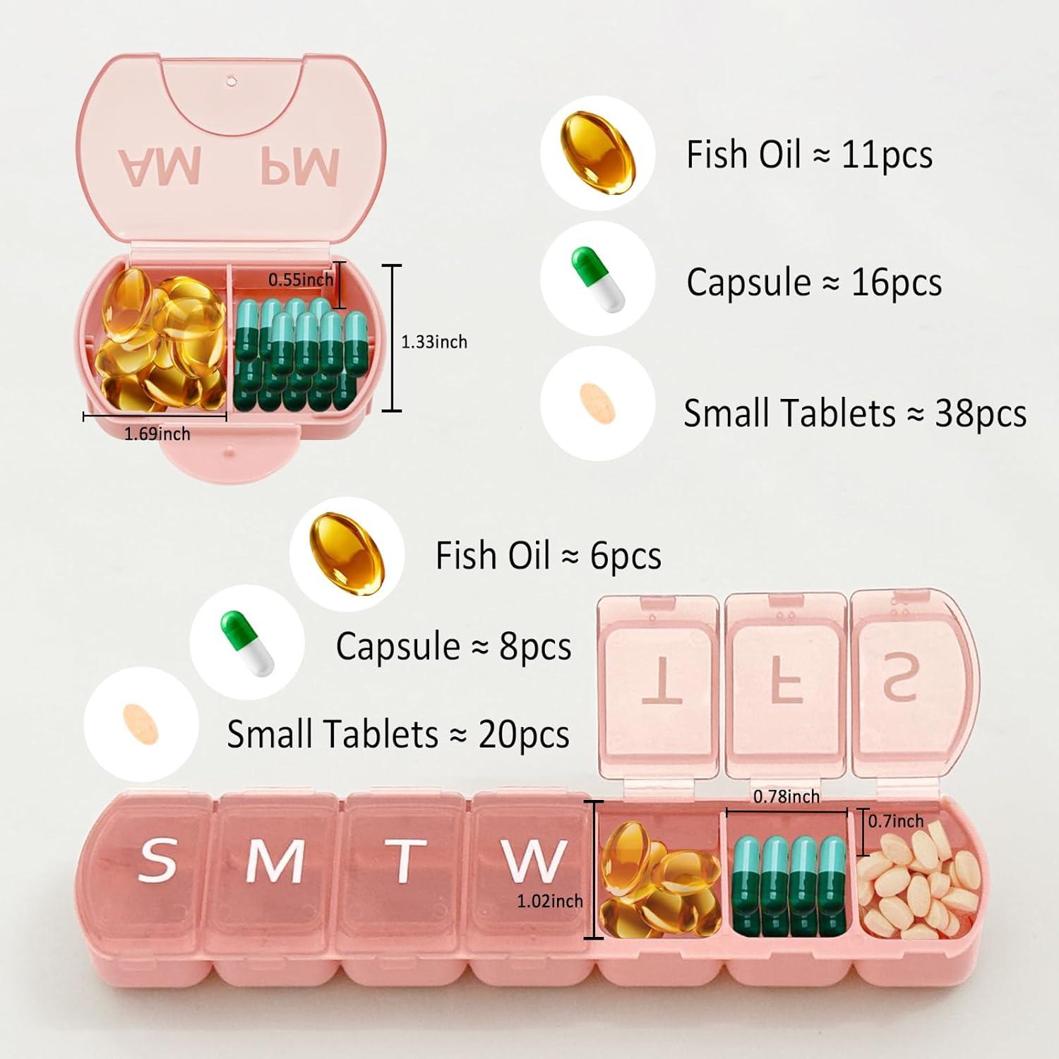 Set Organizador de Pastillas Diario y Semanal VirgoCCY Rosa