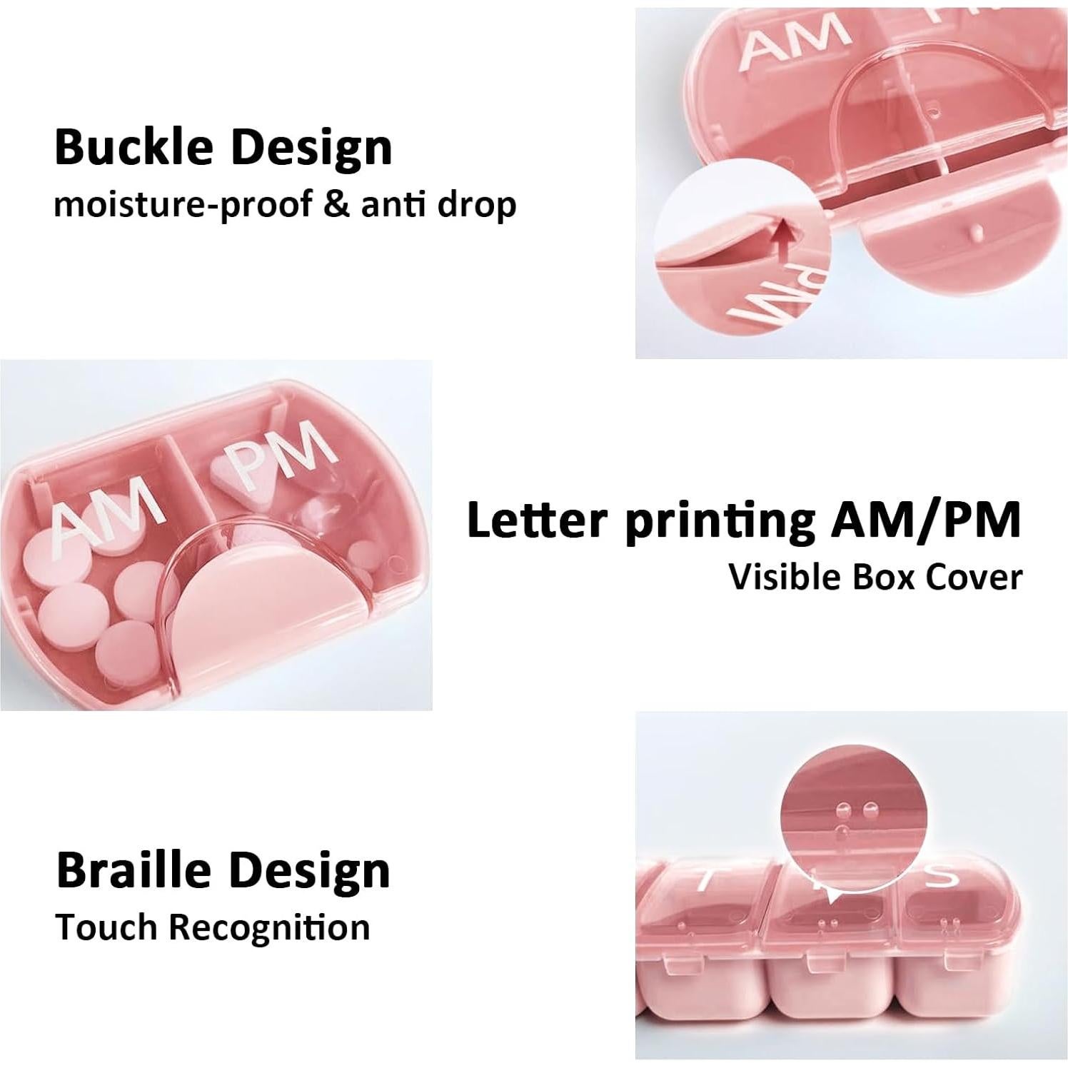 Set Organizador de Pastillas Diario y Semanal VirgoCCY Rosa