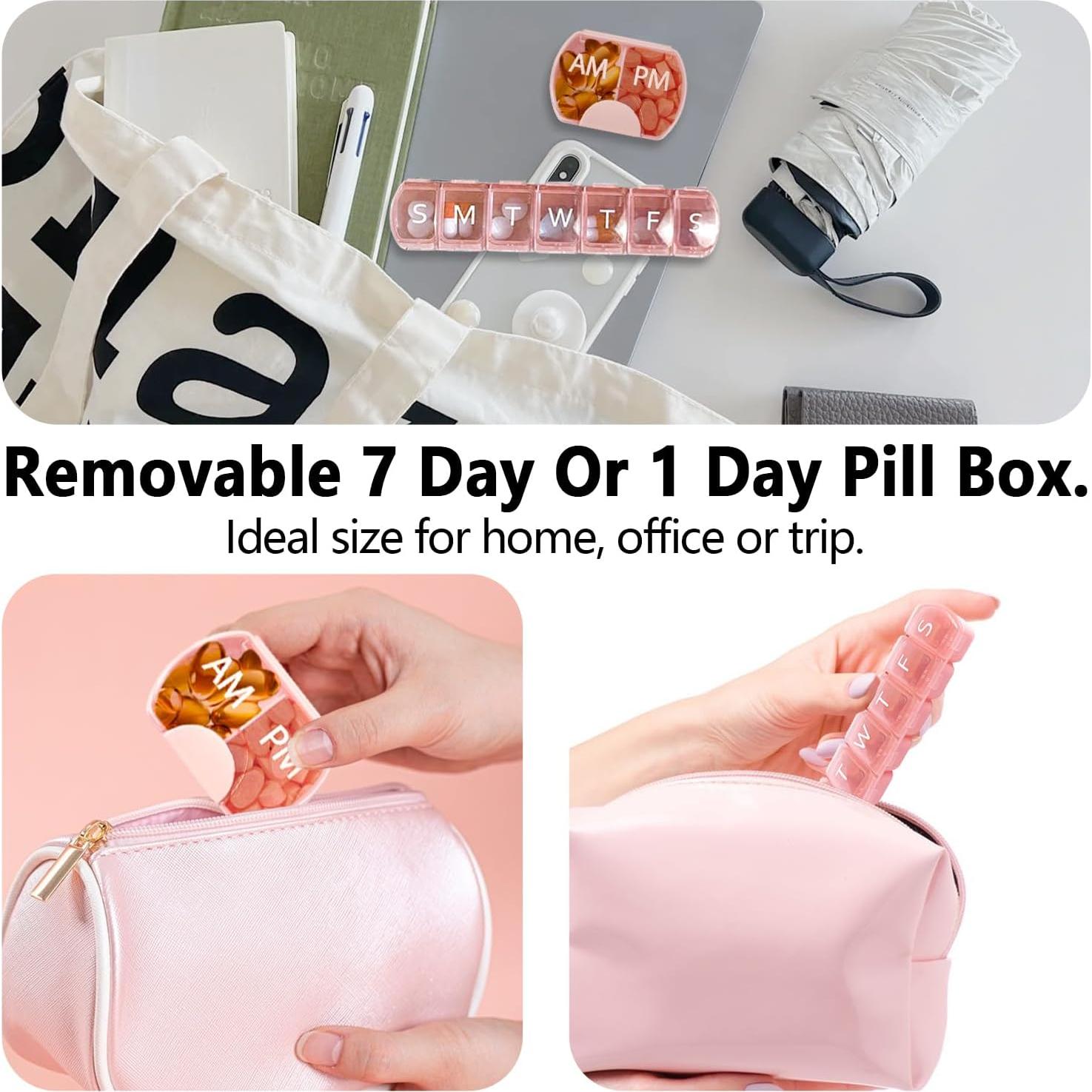 Set Organizador de Pastillas Diario y Semanal VirgoCCY Rosa