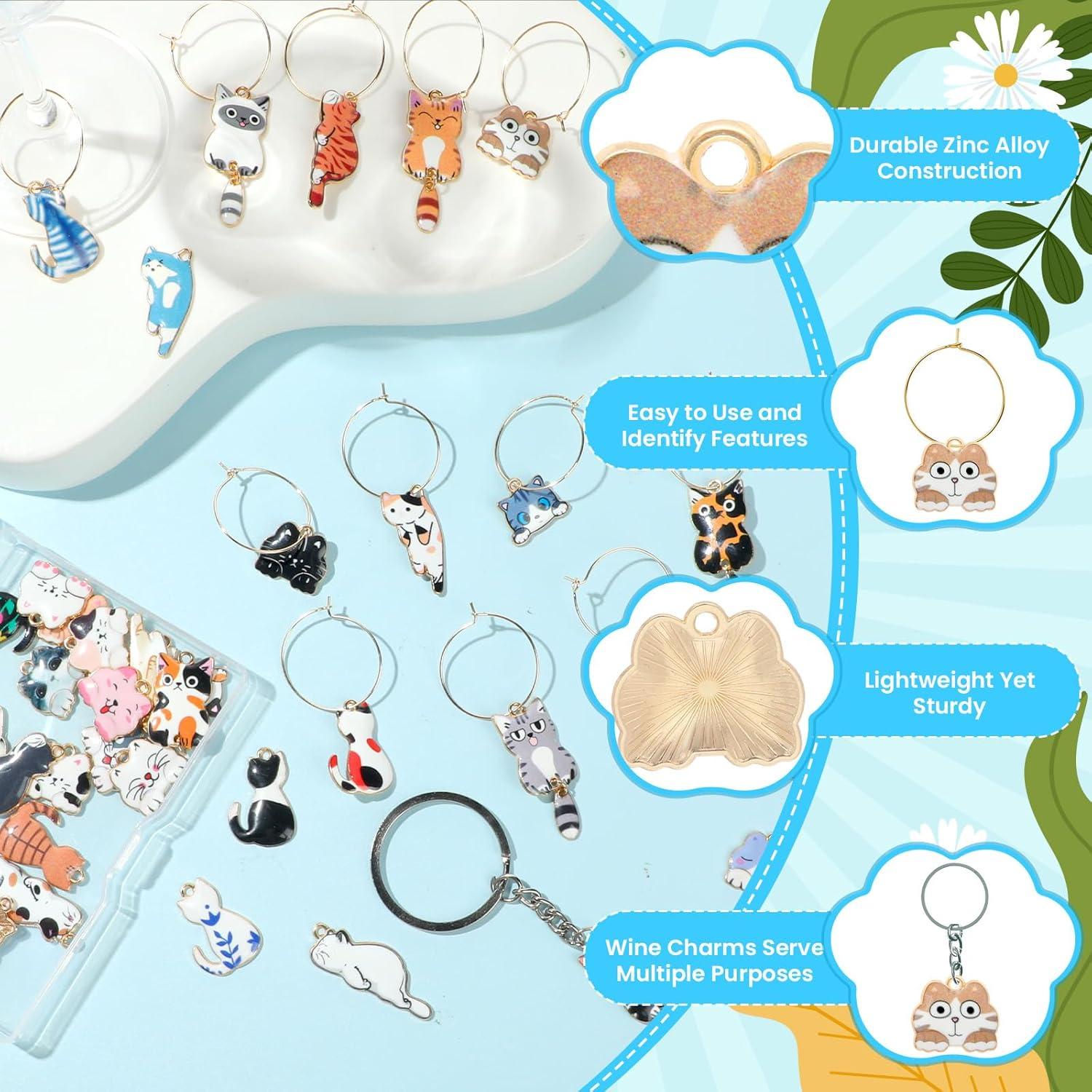 Conjunto de 40 Marcadores de Vino Tema Gato Megitzuu