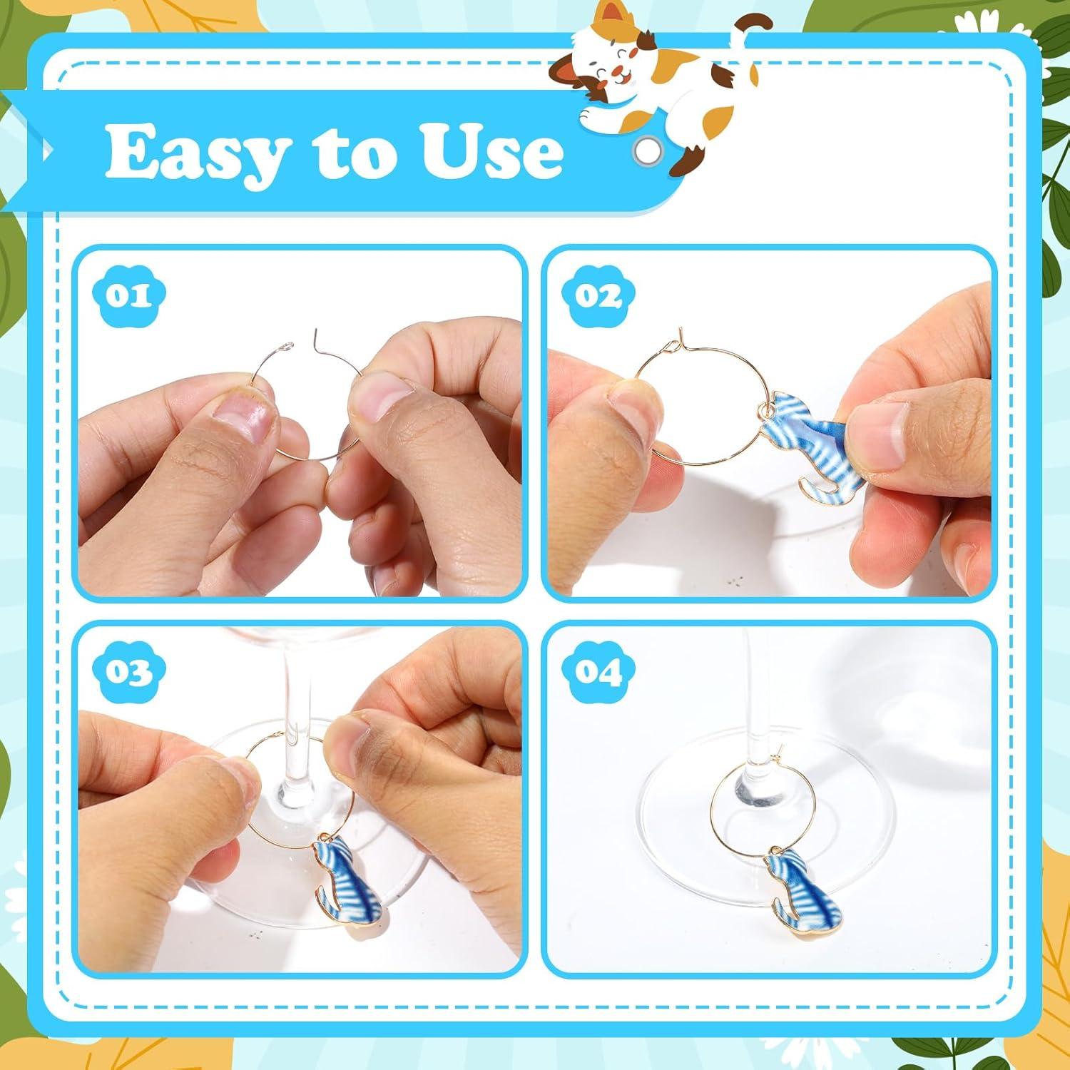 Conjunto de 40 Marcadores de Vino Tema Gato Megitzuu