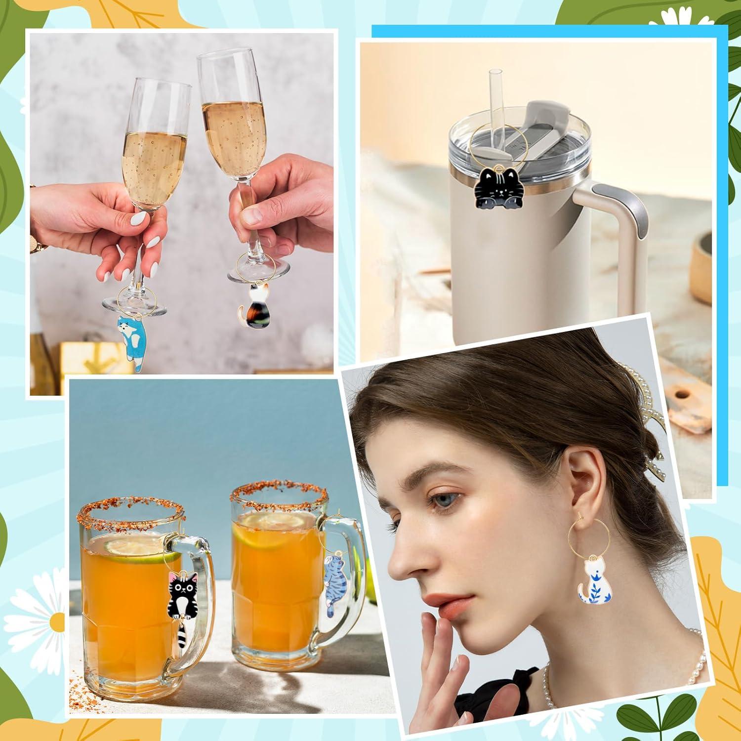 Conjunto de 40 Marcadores de Vino Tema Gato Megitzuu