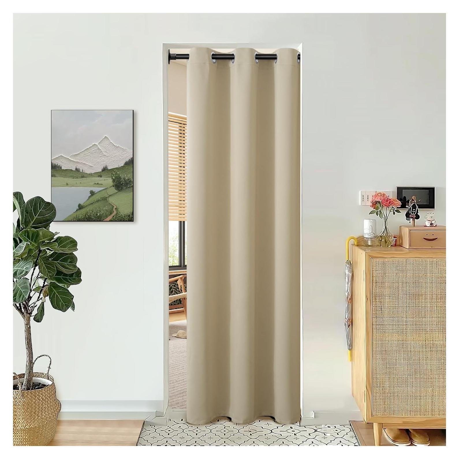 Cortina de Puerta Beige BGment 34x80 cm Aislante de Privacidad