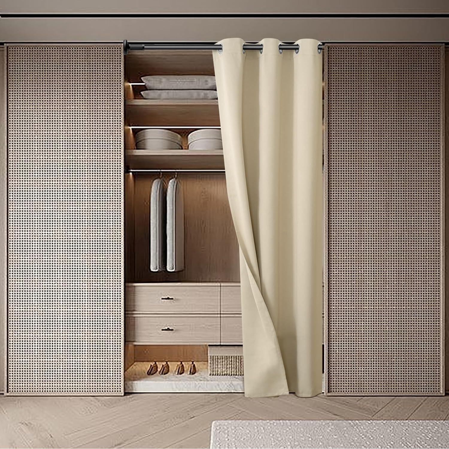 Cortina de Puerta Beige BGment 34x80 cm Aislante de Privacidad