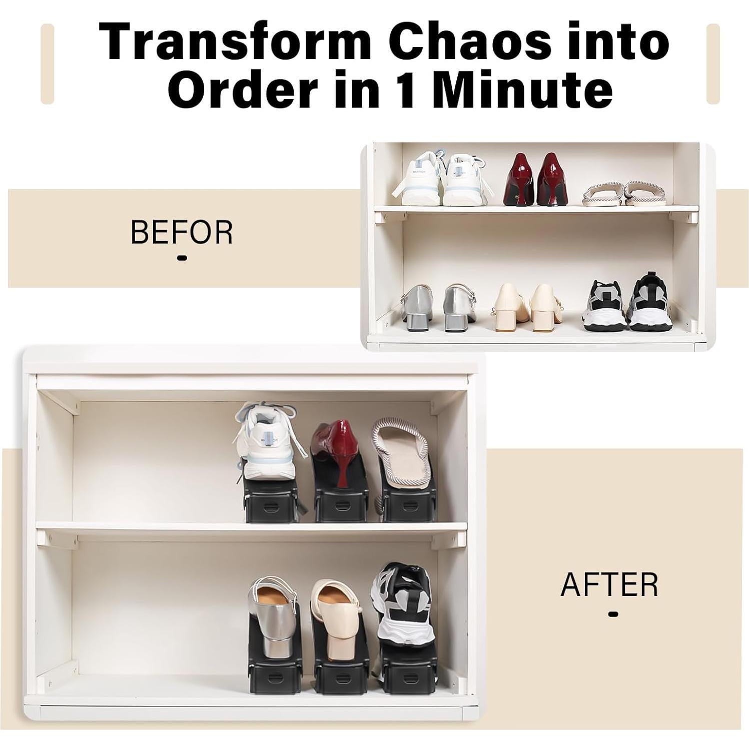 Organizador de Zapatos ZNCMRR 20 Pack Ajustable Doble Capa